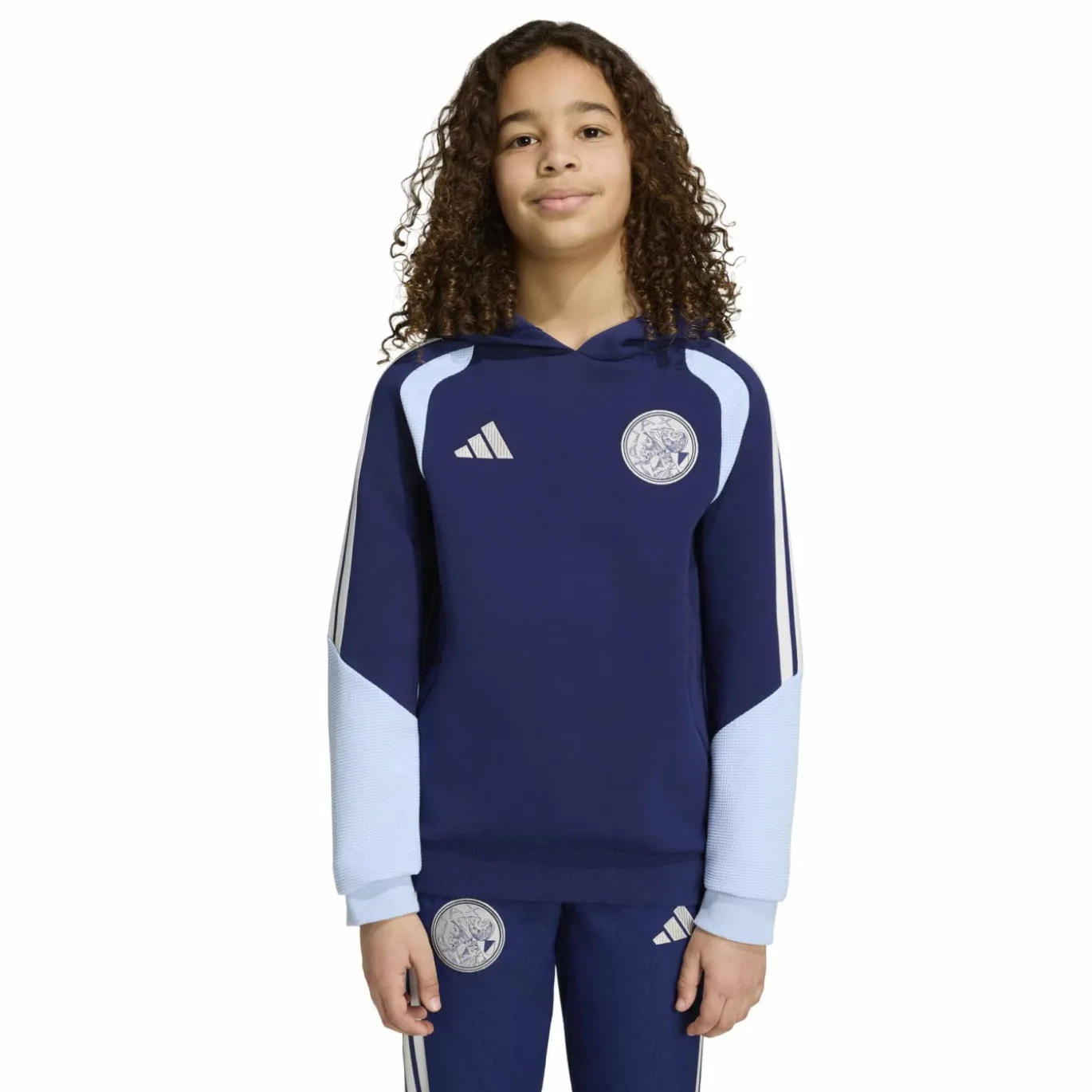 adidas Ajax Hoodie 2026-2027 Kids Donkerblauw Lichtblauw