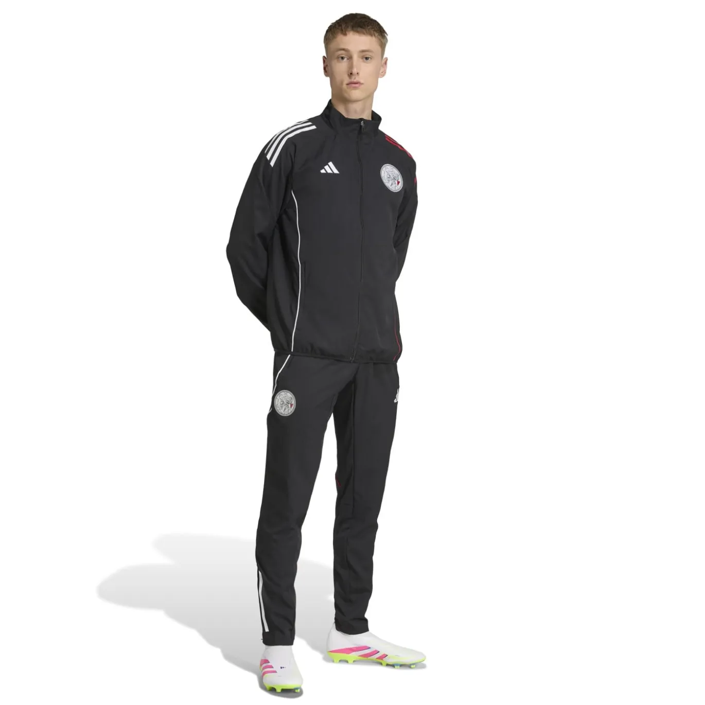 adidas Ajax Presentatie Trainingsjack 2025-2026 Zwart Wit Rood
