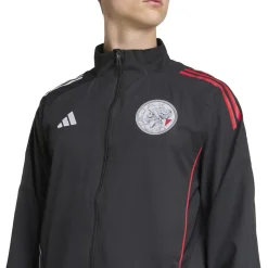 adidas Ajax Presentatie Trainingsjack 2025-2026 Zwart Wit Rood