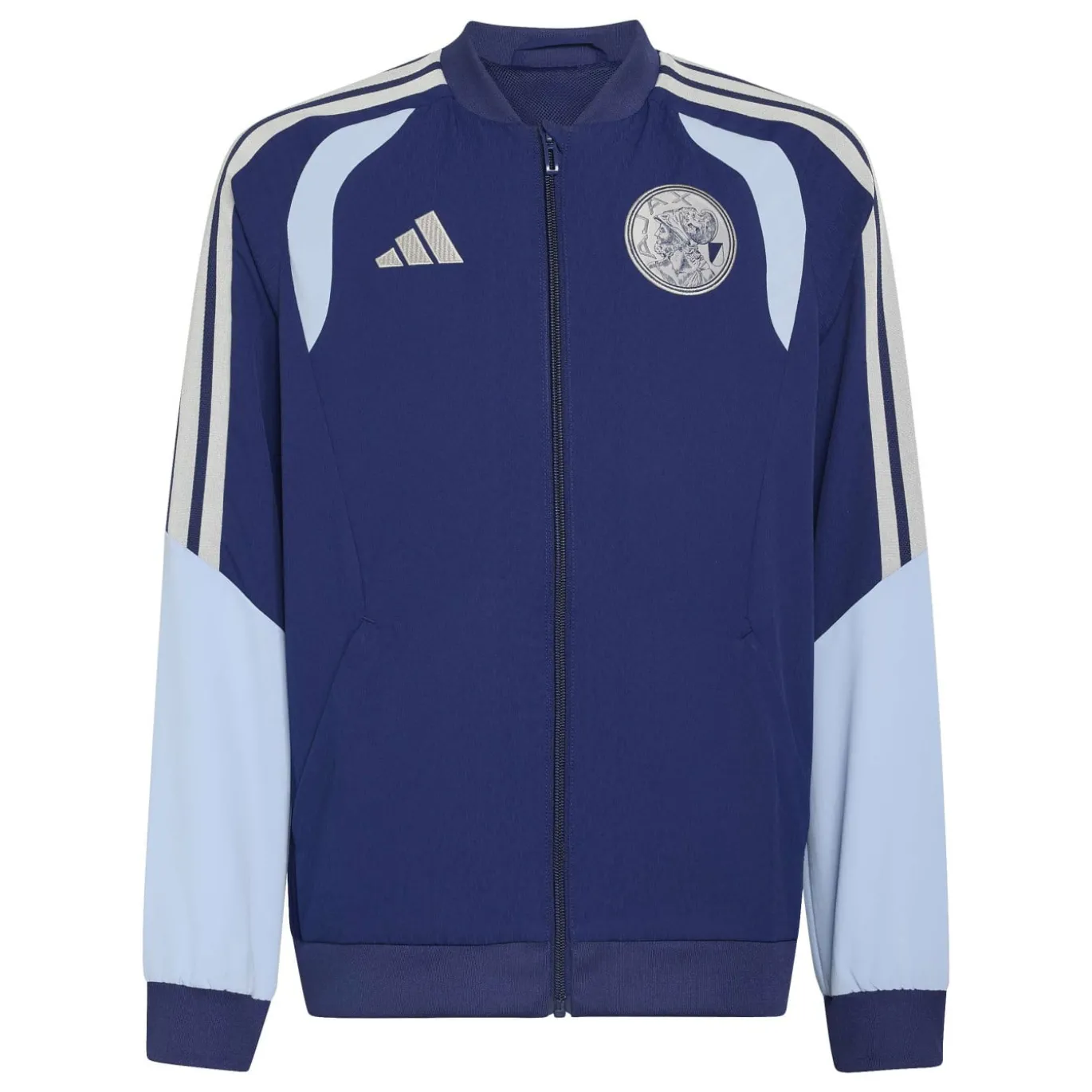 adidas Ajax Presentatie Trainingsjack 2026-2027 Kids Donkerblauw Lichtblauw
