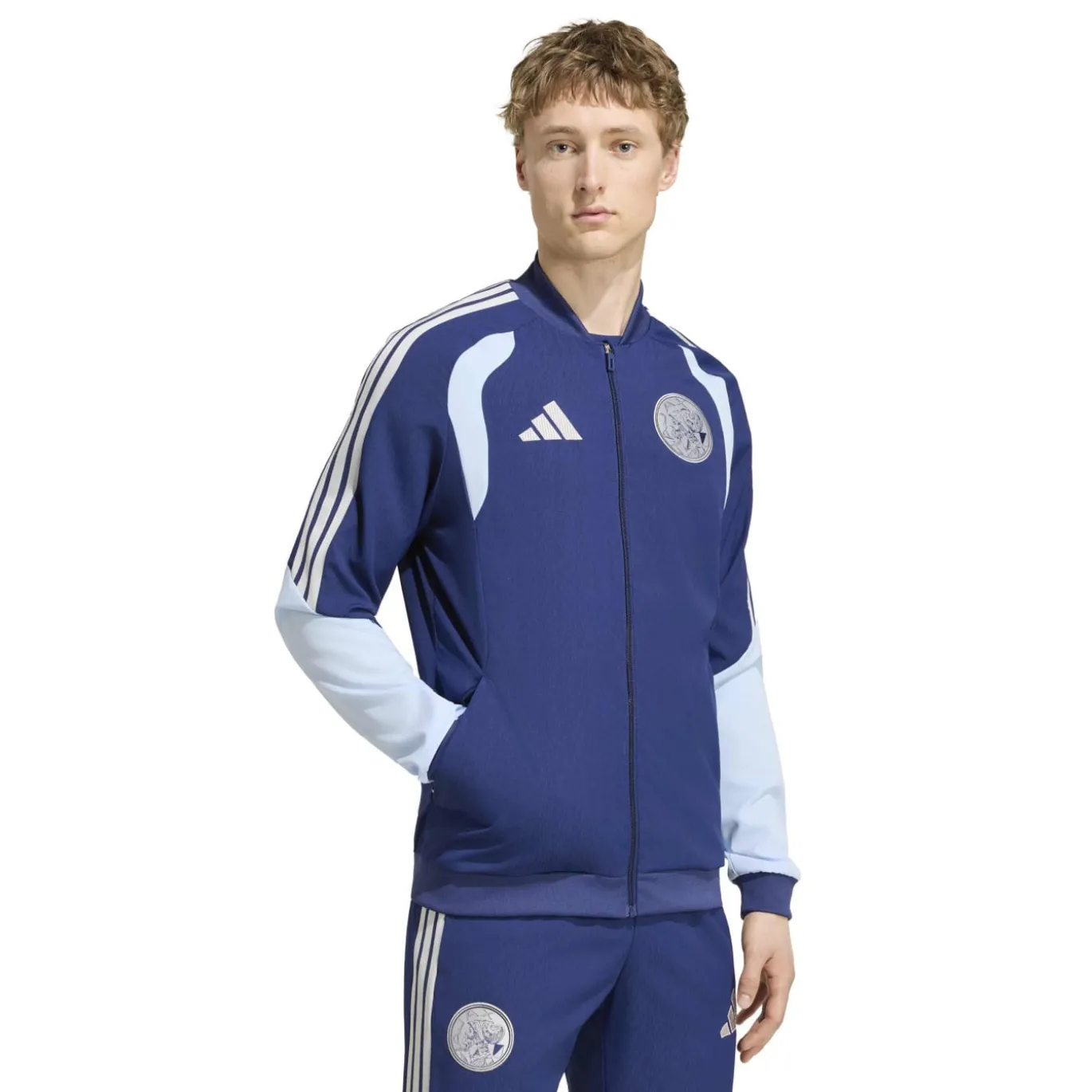 adidas Ajax Presentatie Trainingspak 2026-2027 Donkerblauw Lichtblauw