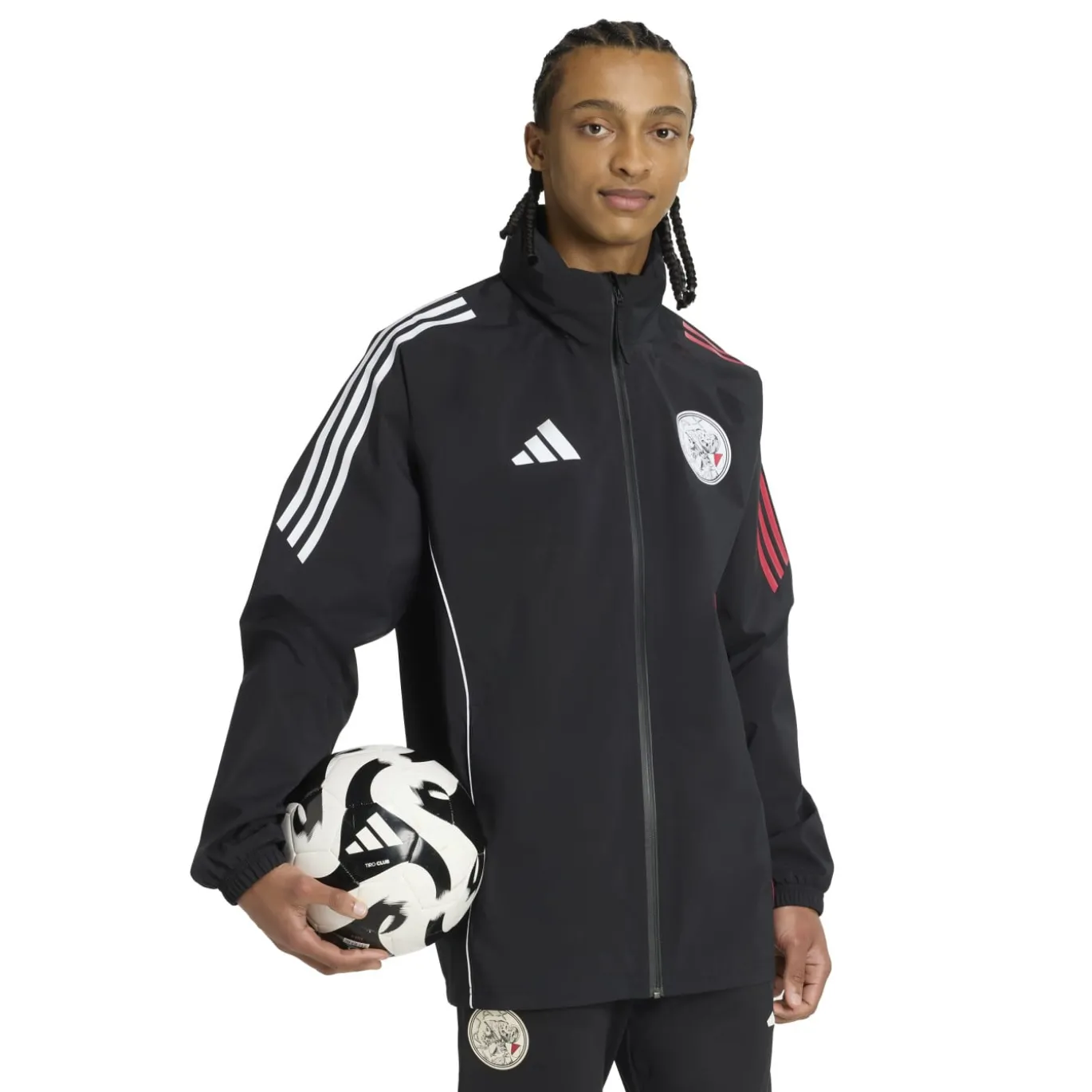 adidas Ajax Regenjack 2025-2026 Zwart Wit Rood
