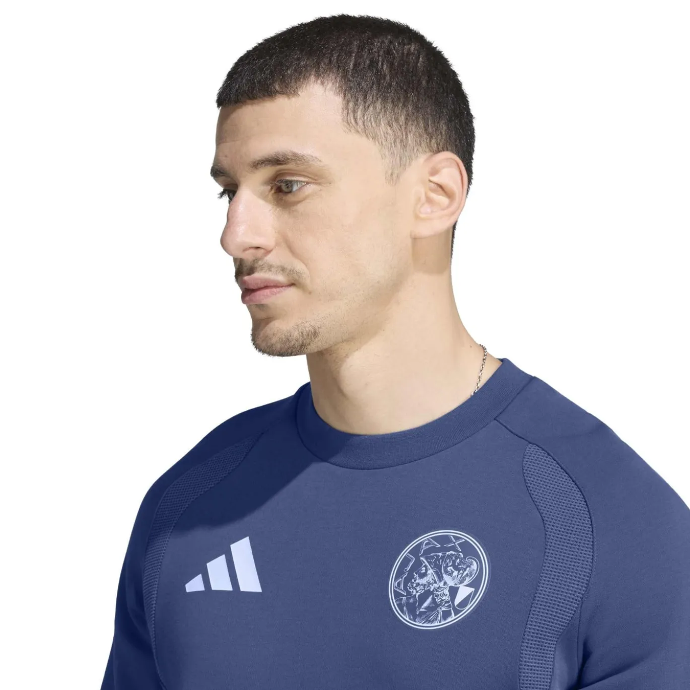 adidas Ajax Tiro Travel Crew Sweater 2026-2027 Donkerblauw Lichtblauw