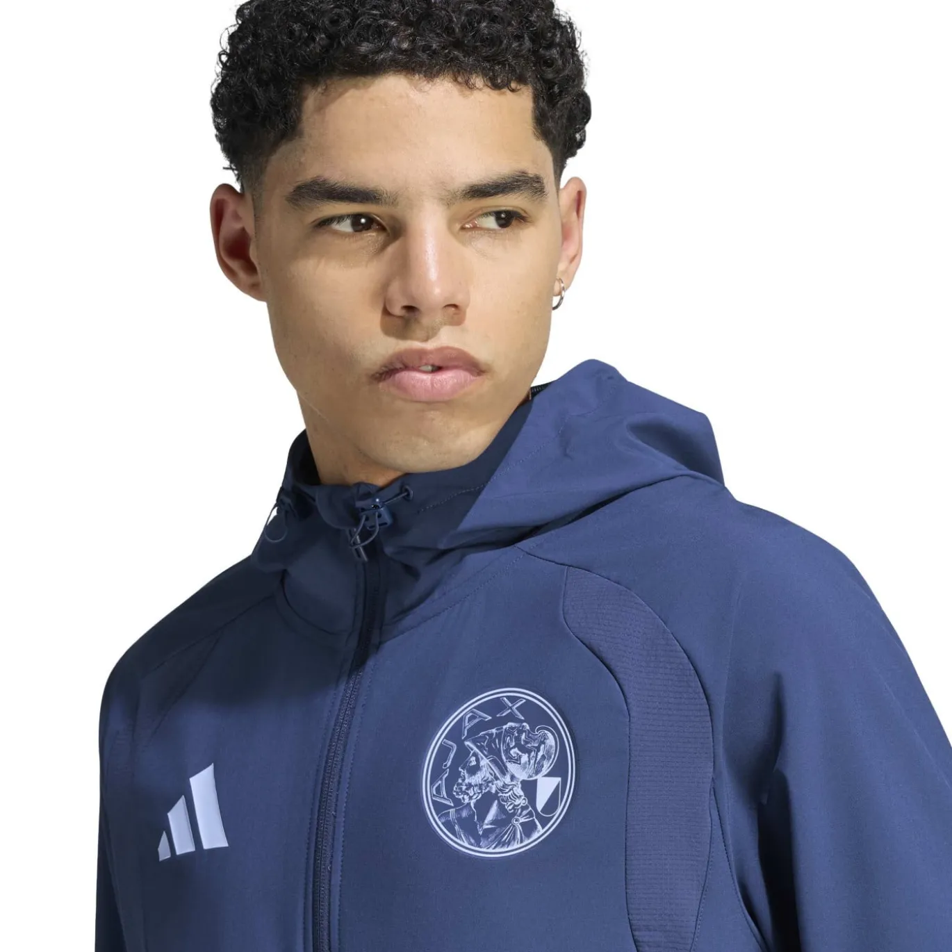 adidas Ajax Tiro Travel Trainingsjack 2026-2027 Donkerblauw Lichtblauw