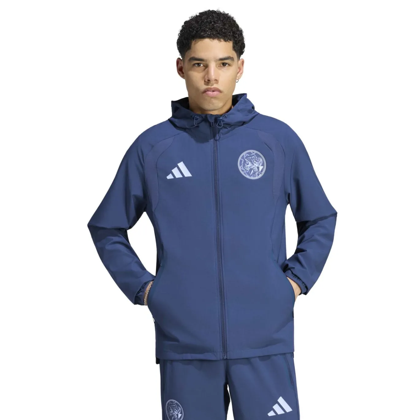 adidas Ajax Tiro Travel Trainingspak 2026-2027 Donkerblauw Lichtblauw