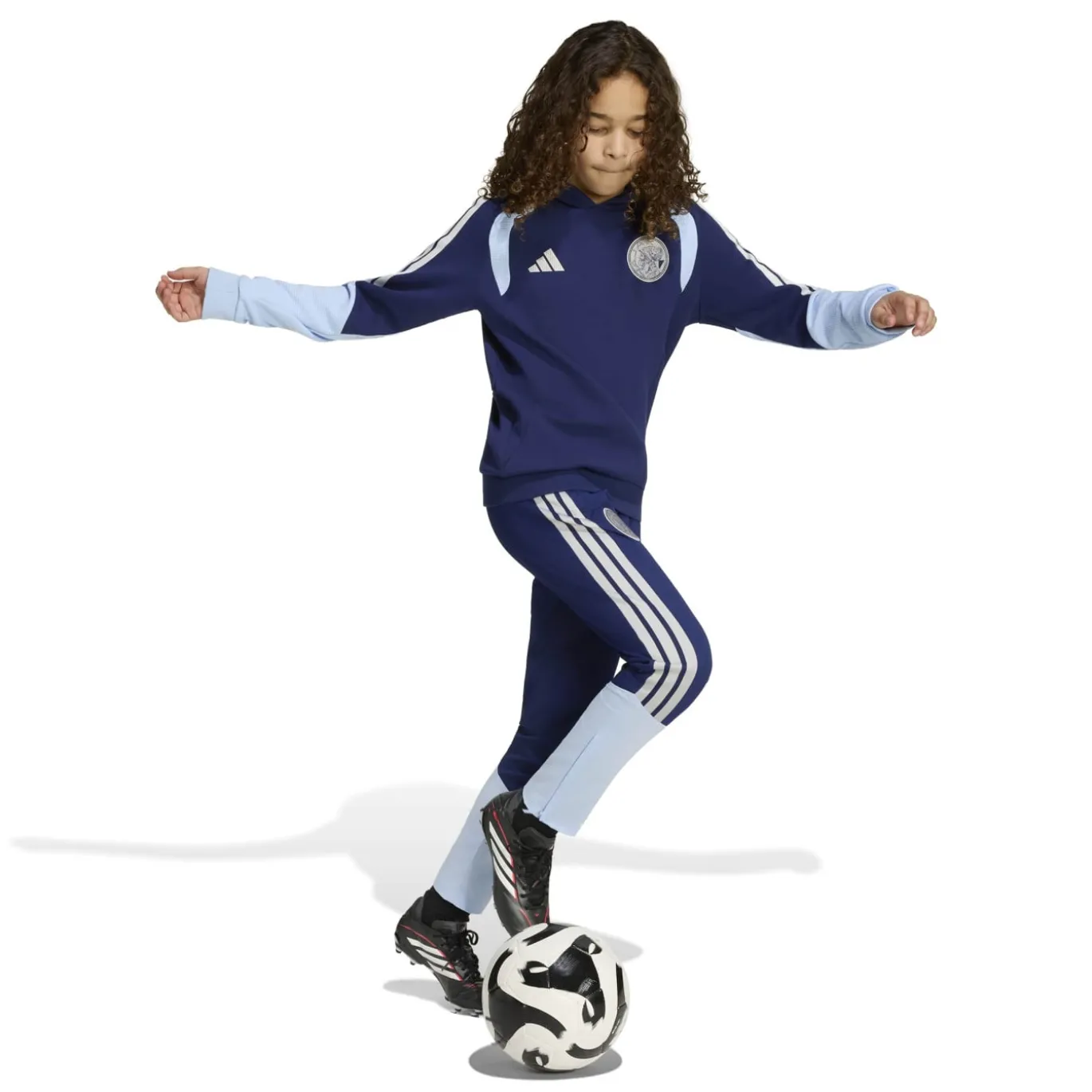 adidas Ajax Trainingspak Hooded 2026-2027 Kids Donkerblauw Lichtblauw