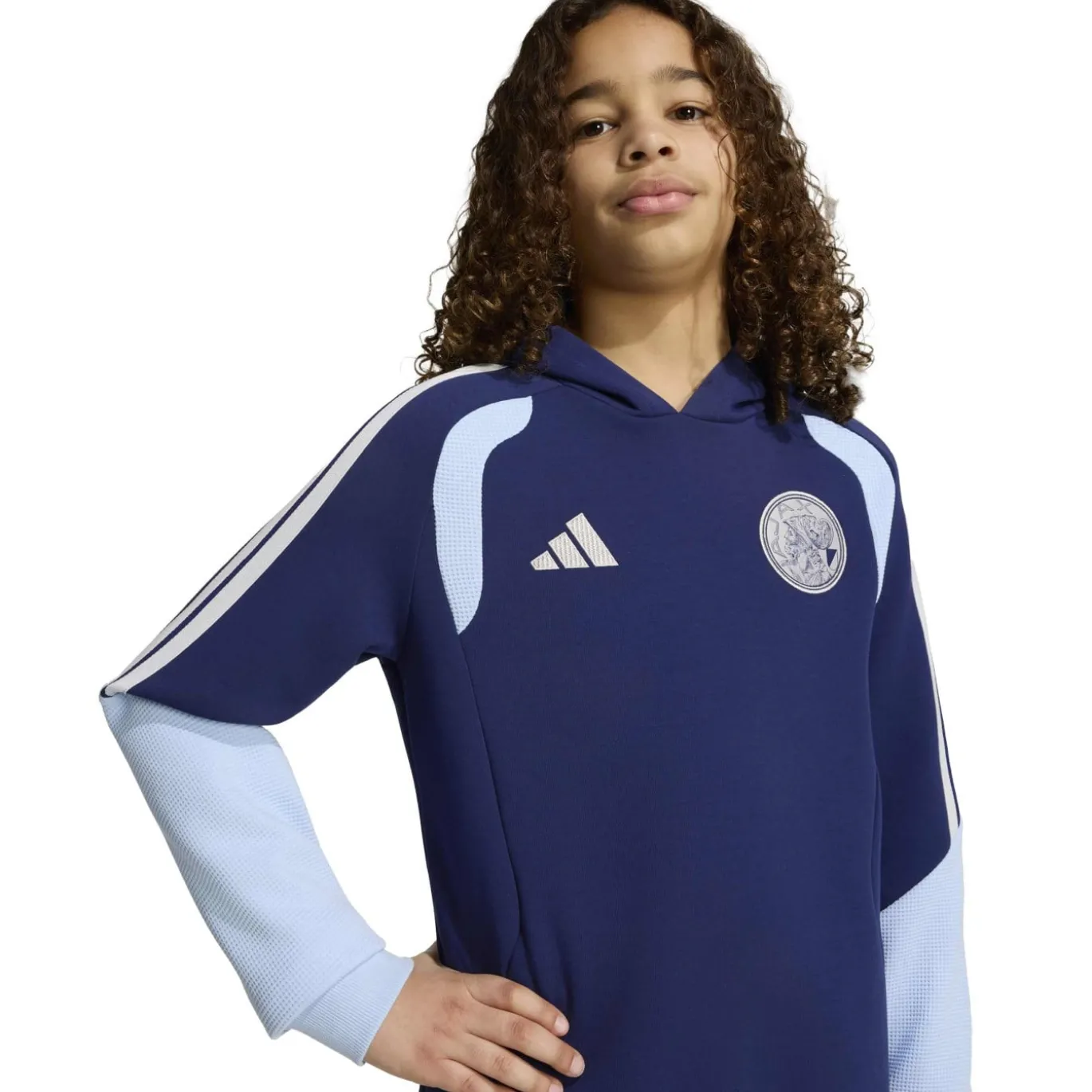 adidas Ajax Trainingspak Hooded 2026-2027 Kids Donkerblauw Lichtblauw