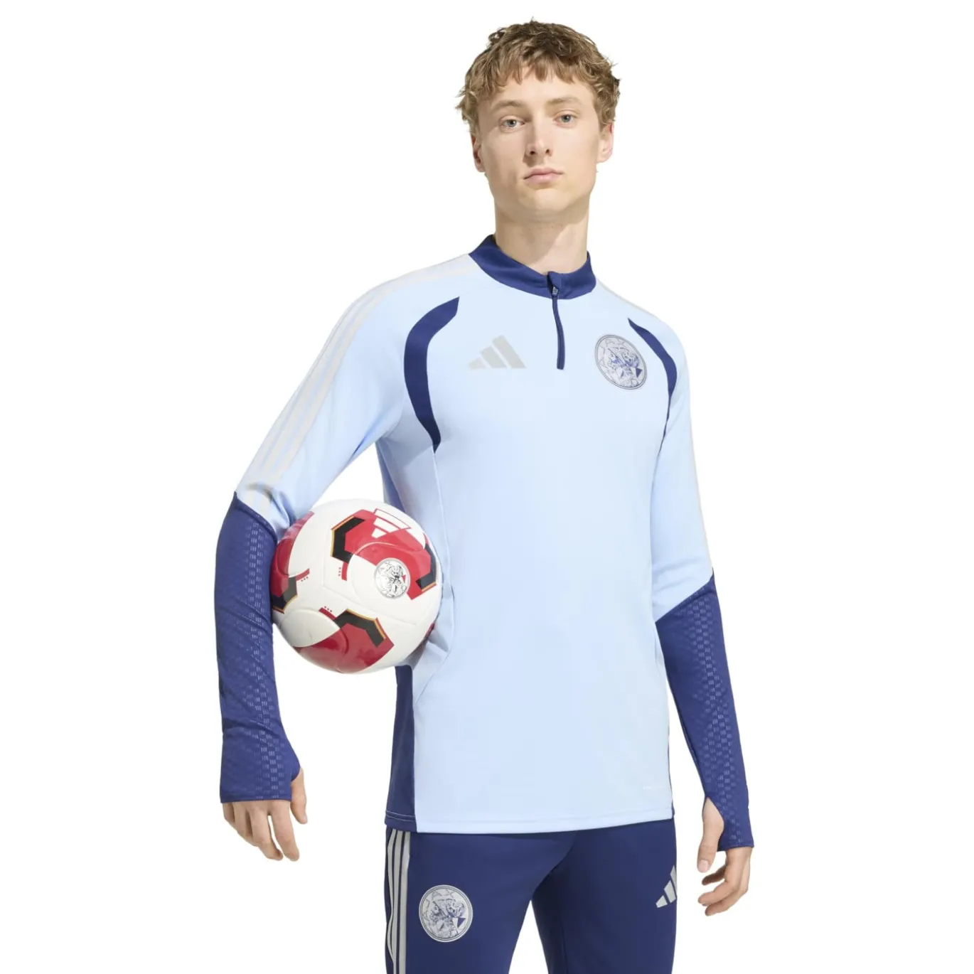 adidas Ajax Trainingspak 1/4-Zip 2026-2027 Lichtblauw Donkerblauw