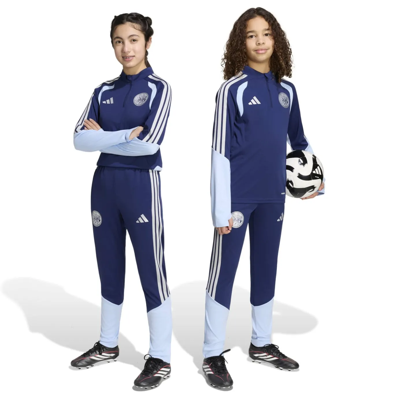 adidas Ajax Trainingspak 1/4-Zip 2026-2027 Kids Donkerblauw Lichtblauw
