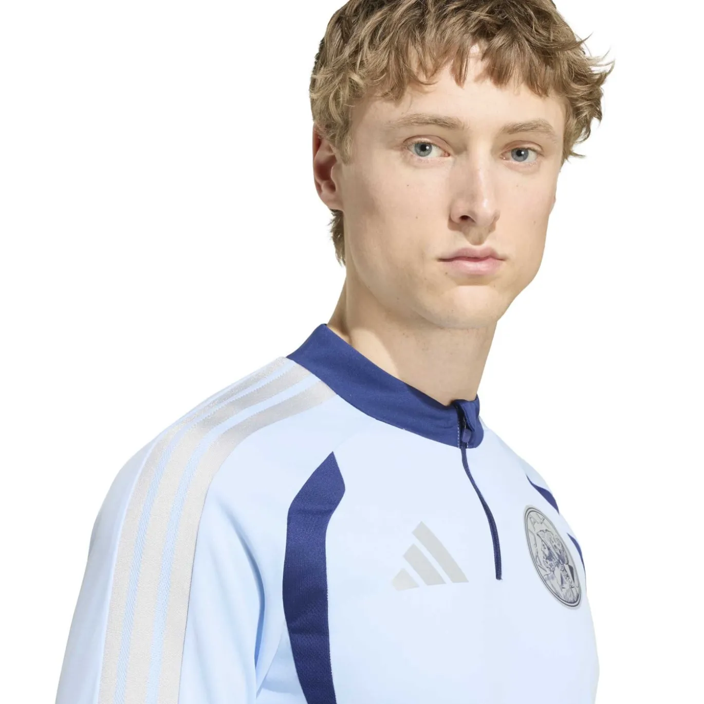 adidas Ajax Trainingstrui 1/4-Zip 2026-2027 Lichtblauw Donkerblauw