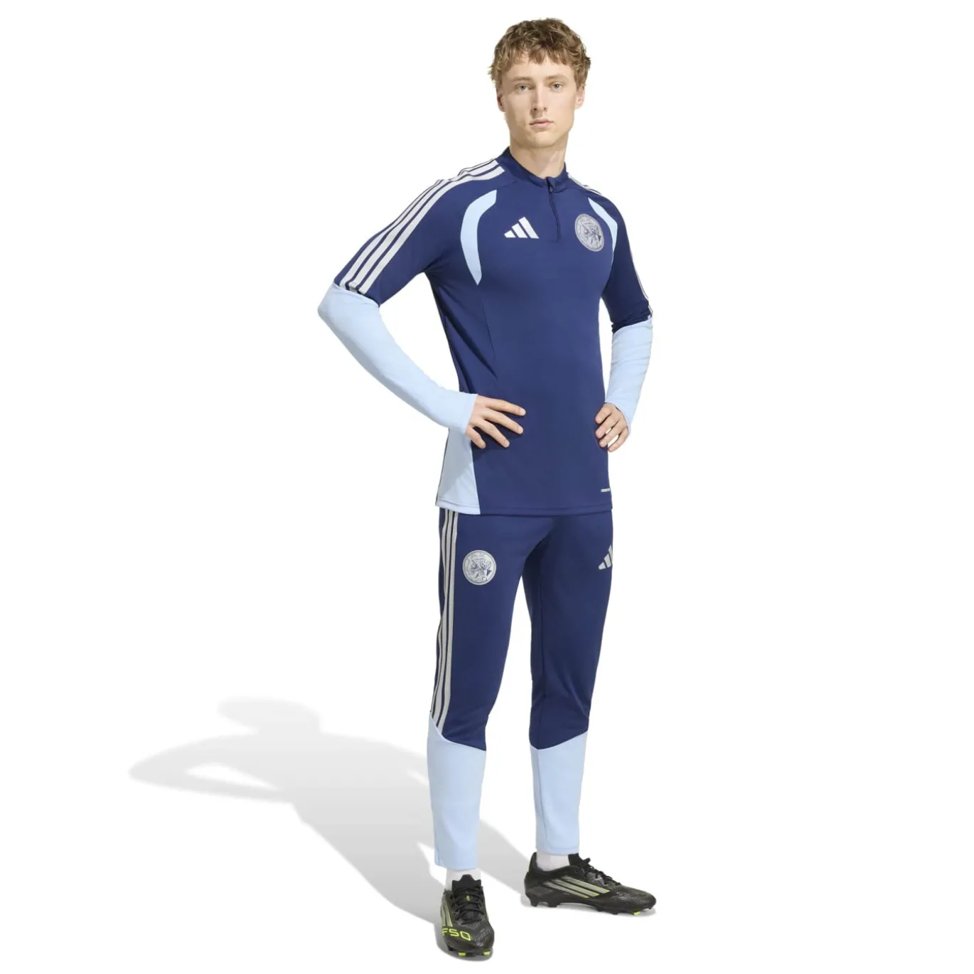 adidas Ajax Trainingstrui 1/4-Zip 2026-2027 Donkerblauw Lichtblauw
