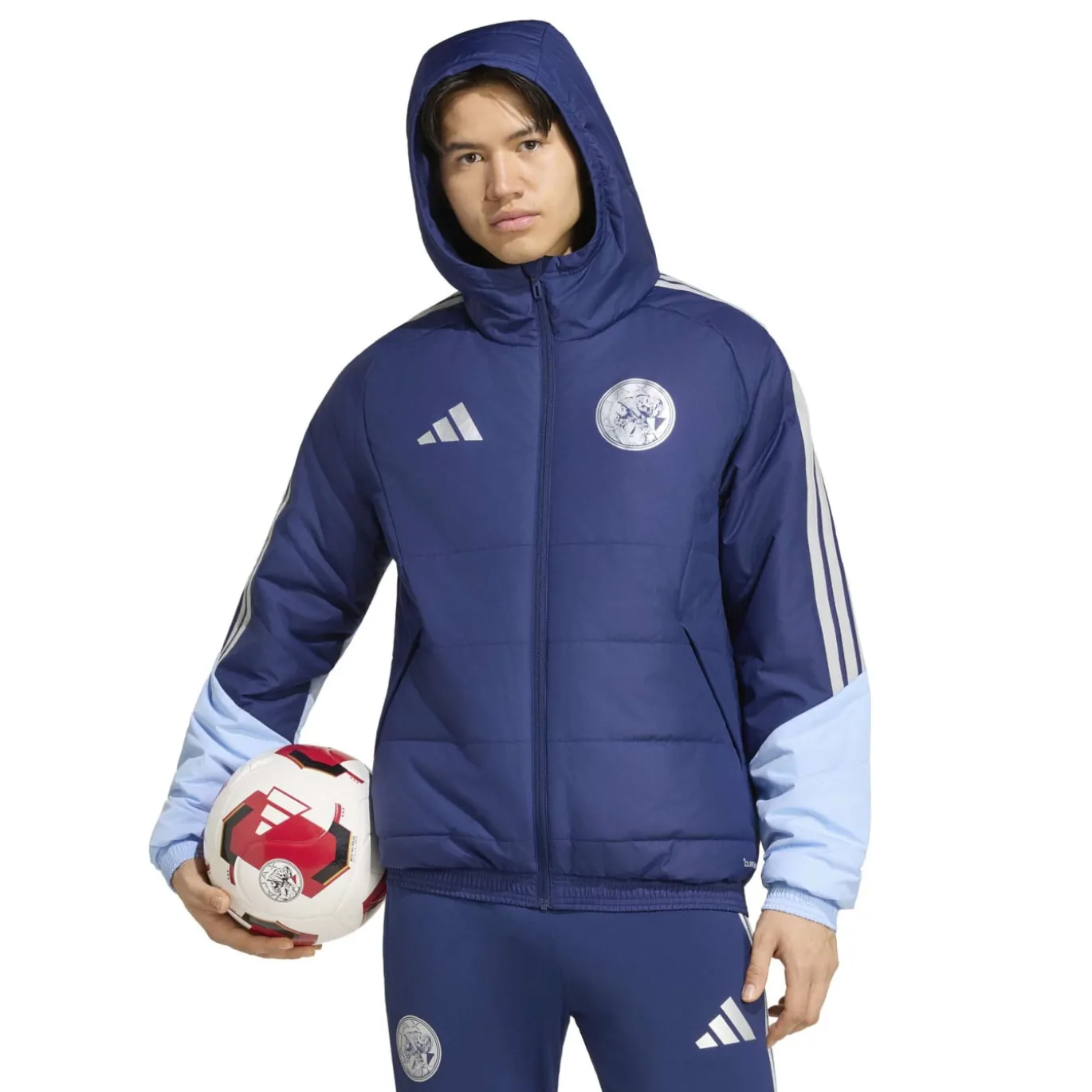 adidas Ajax Winterjas 2026-2027 Donkerblauw Lichtblauw