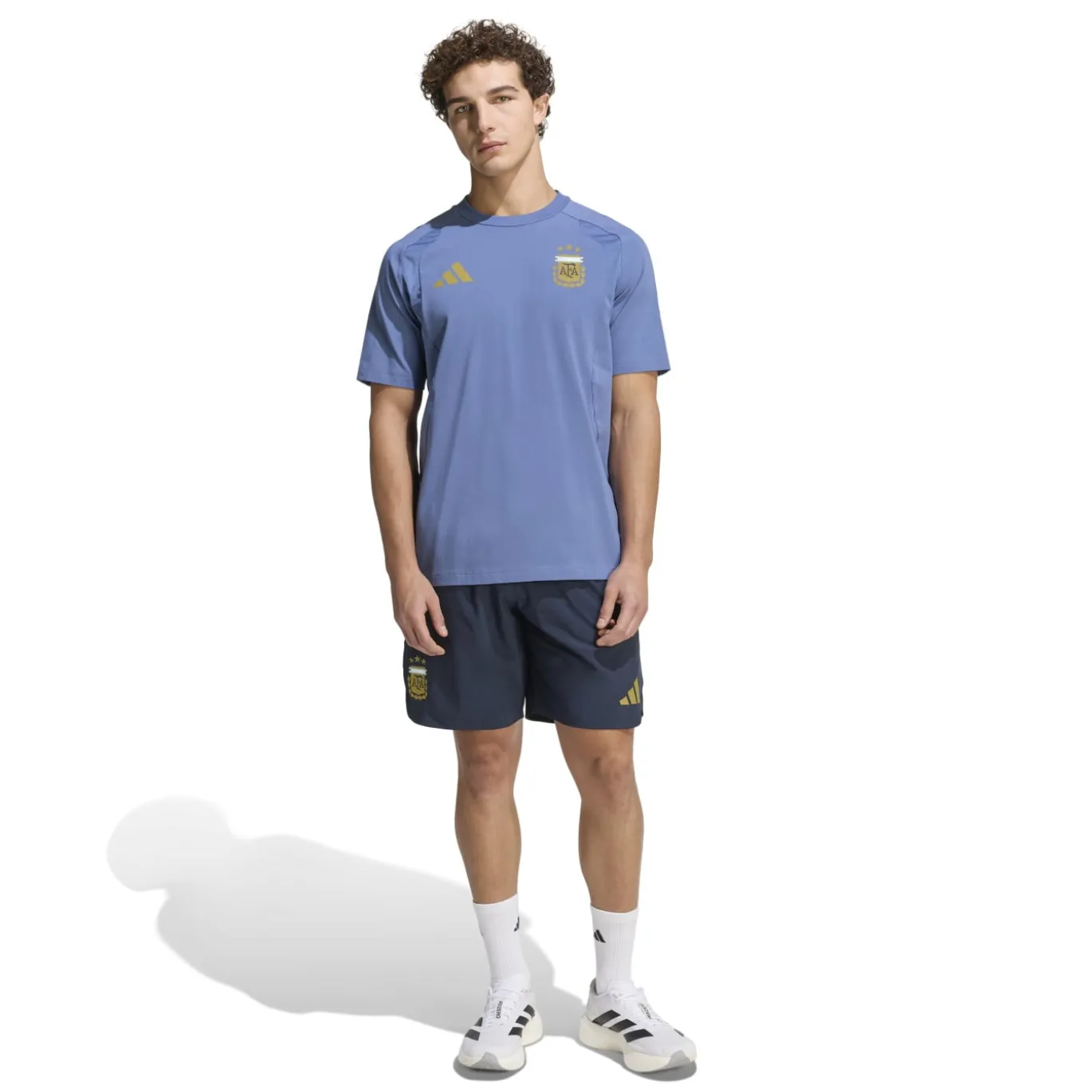adidas Argentinië Tiro Travel T-Shirt 2026-2028 Blauw Goud