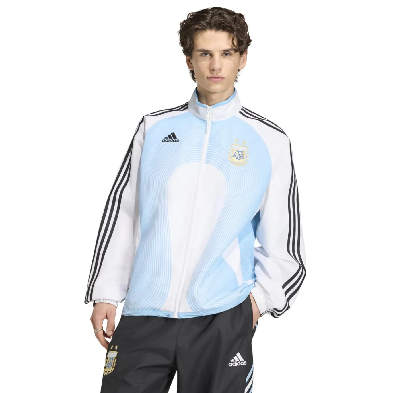 adidas Argentinië 2006 Trainingsjack Wit Blauw Goud