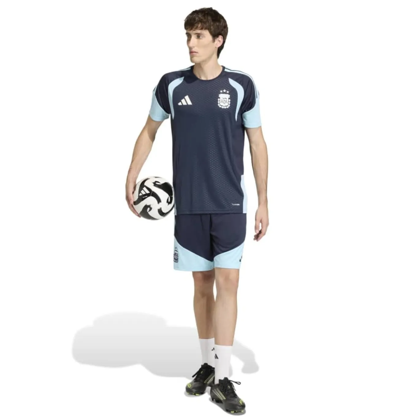 adidas Argentinië Trainingsshirt 2026-2028 Donkerblauw Lichtblauw Wit