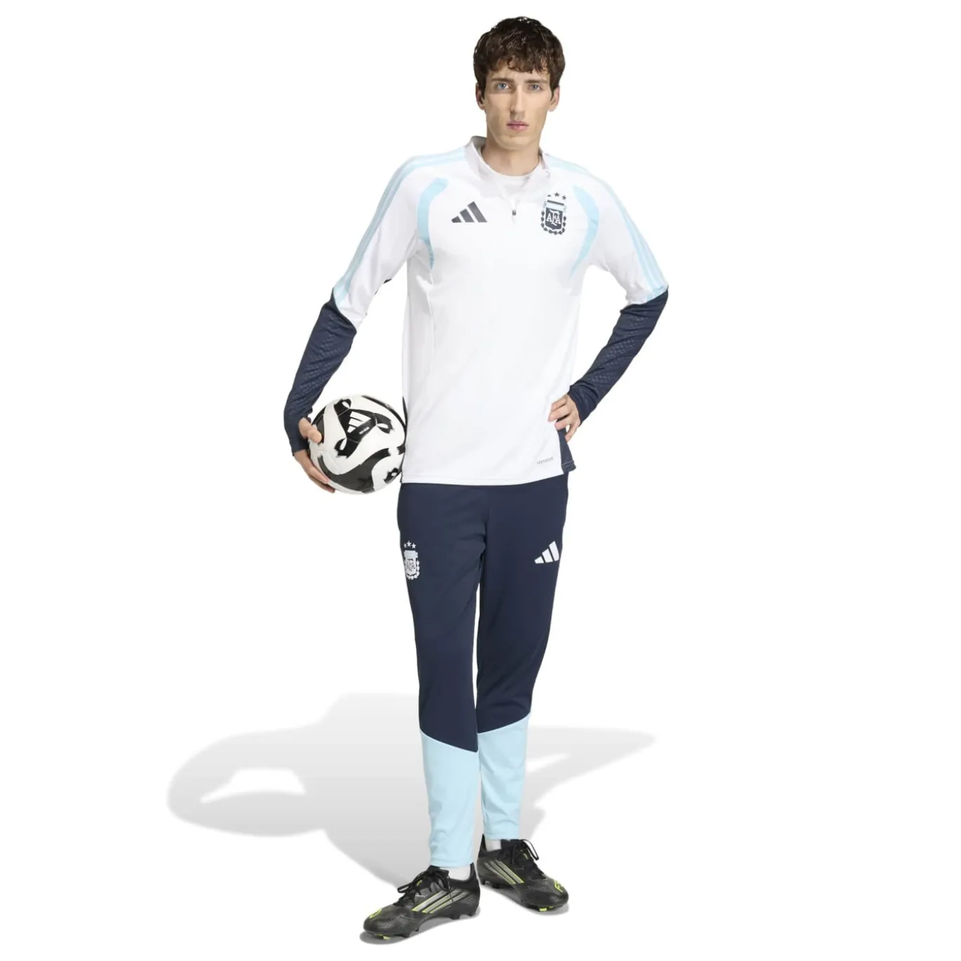 adidas Argentinië Trainingstrui 1/4-Zip 2026-2028 Wit Donkerblauw Lichtblauw
