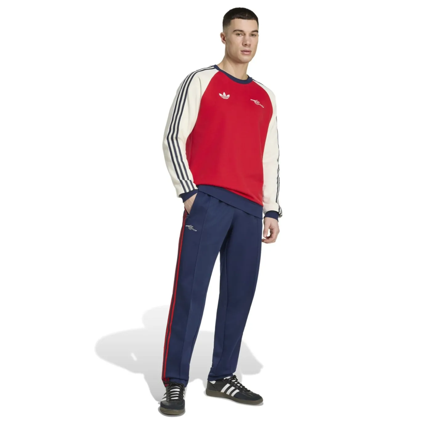 adidas Arsenal Originals Crew Sweater Rood Wit Donkerblauw
