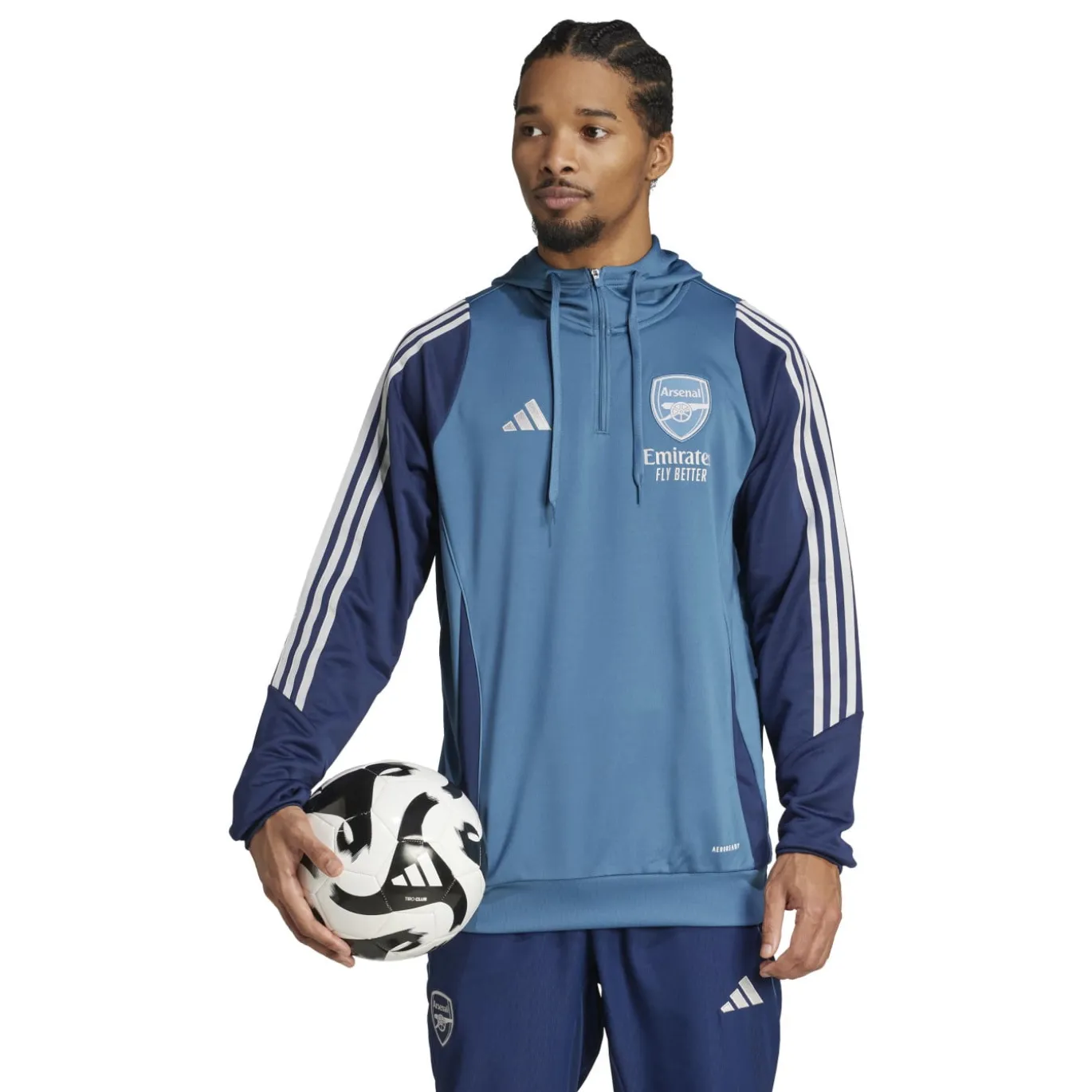 adidas Arsenal Track Hoodie 2025-2026 Blauw Donkerblauw Wit