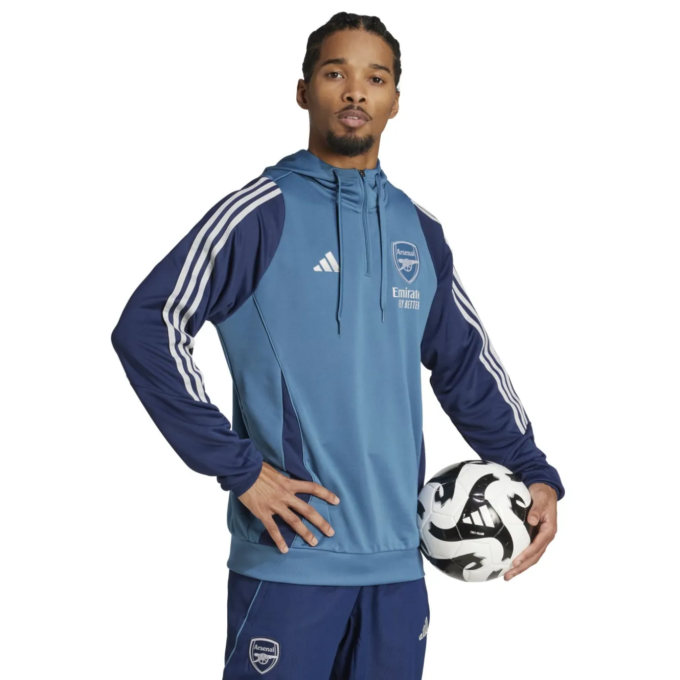 adidas Arsenal Track Hoodie 2025-2026 Blauw Donkerblauw Wit