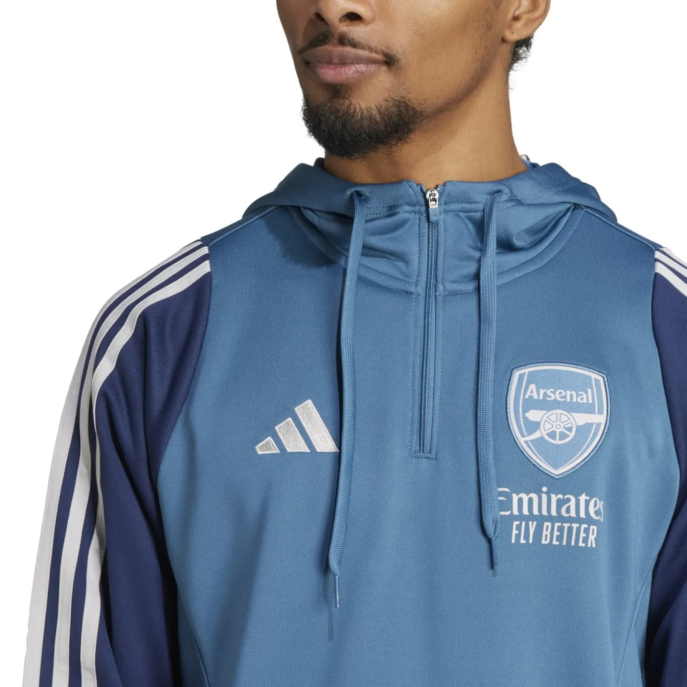 adidas Arsenal Track Hoodie 2025-2026 Blauw Donkerblauw Wit