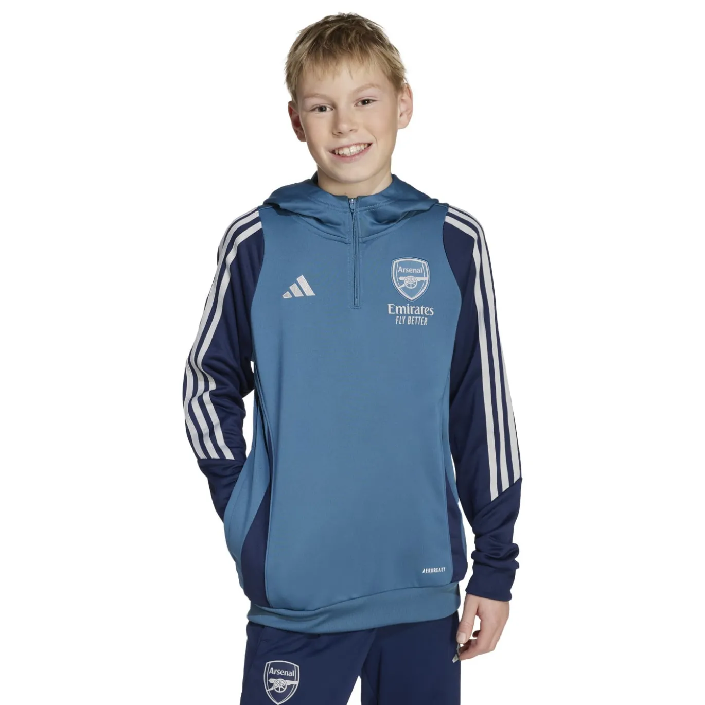 adidas Arsenal Track Hoodie 2025-2026 Kids Blauw Donkerblauw Wit