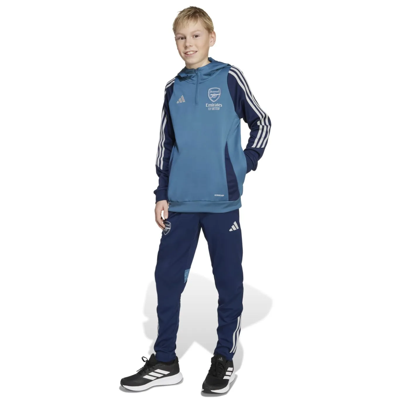 adidas Arsenal Track Hoodie 2025-2026 Kids Blauw Donkerblauw Wit