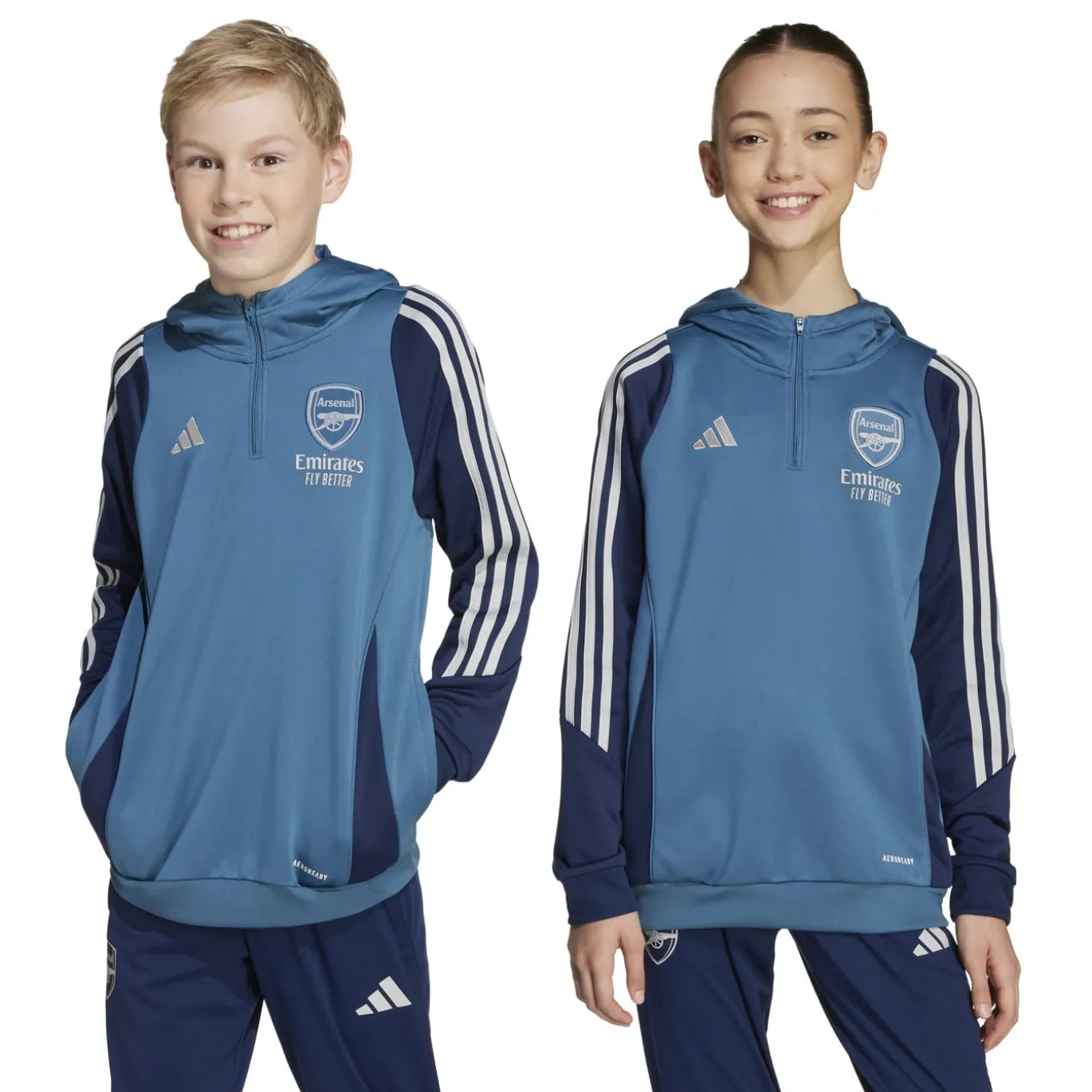 adidas Arsenal Track Hoodie 2025-2026 Kids Blauw Donkerblauw Wit