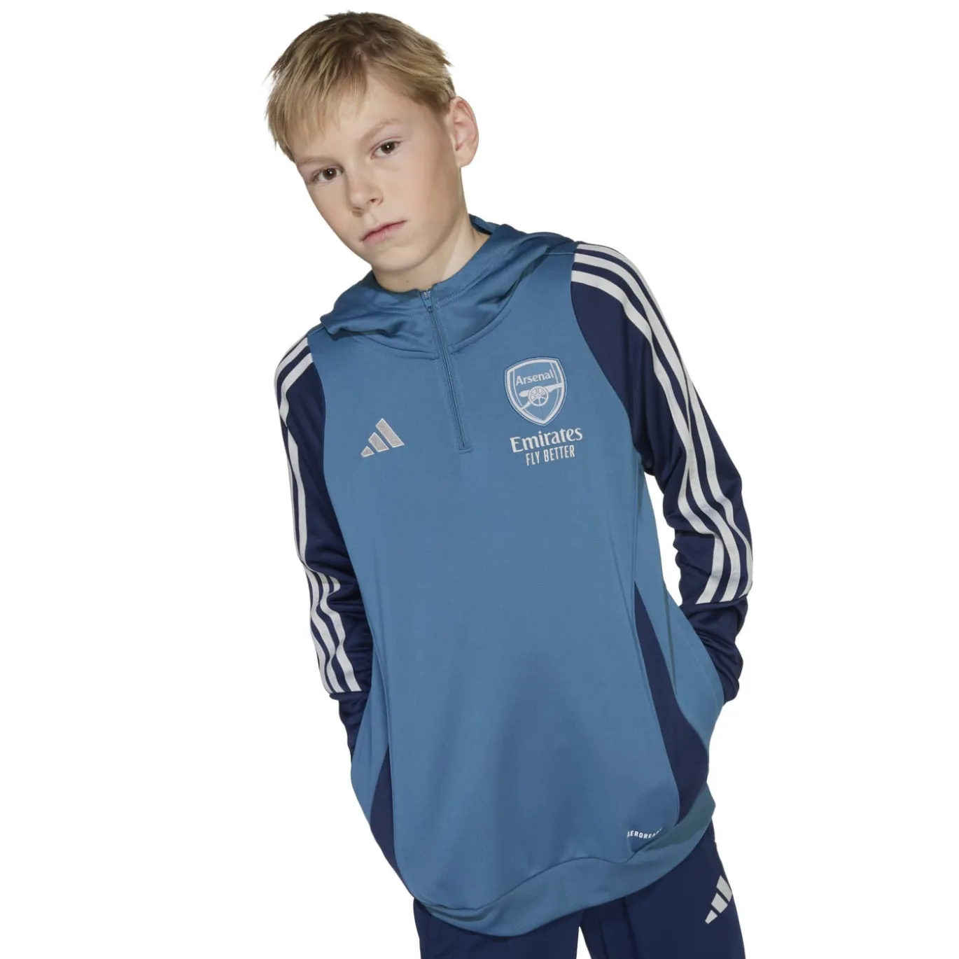 adidas Arsenal Track Hoodie 2025-2026 Kids Blauw Donkerblauw Wit
