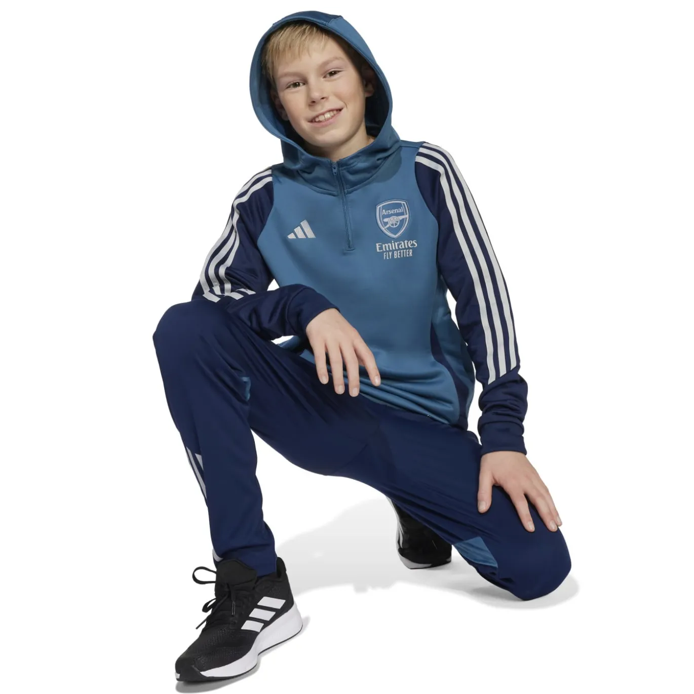 adidas Arsenal Track Hoodie 2025-2026 Kids Blauw Donkerblauw Wit