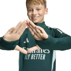 adidas Arsenal Trainingspak 1/4-Zip 2025-2026 Kids Donkergroen Grijs