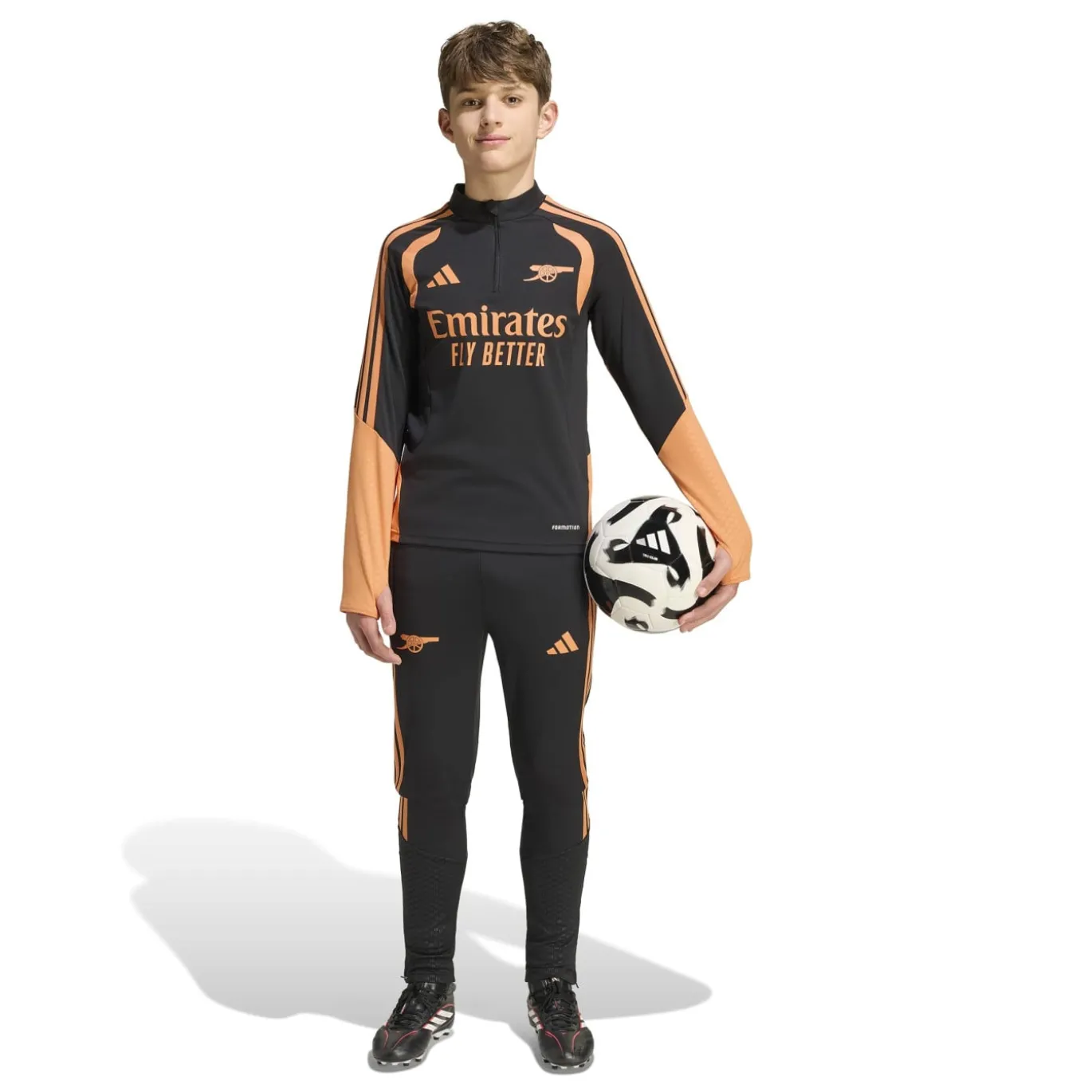 adidas Arsenal Trainingspak 1/4-Zip 2026-2027 Kids Zwart Oranje