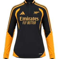 adidas Arsenal Trainingstrui 1/4-Zip 2026-2027 Dames Zwart Oranje