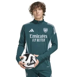 adidas Arsenal Trainingstrui 1/4-Zip 2025-2026 Donkergroen Grijs