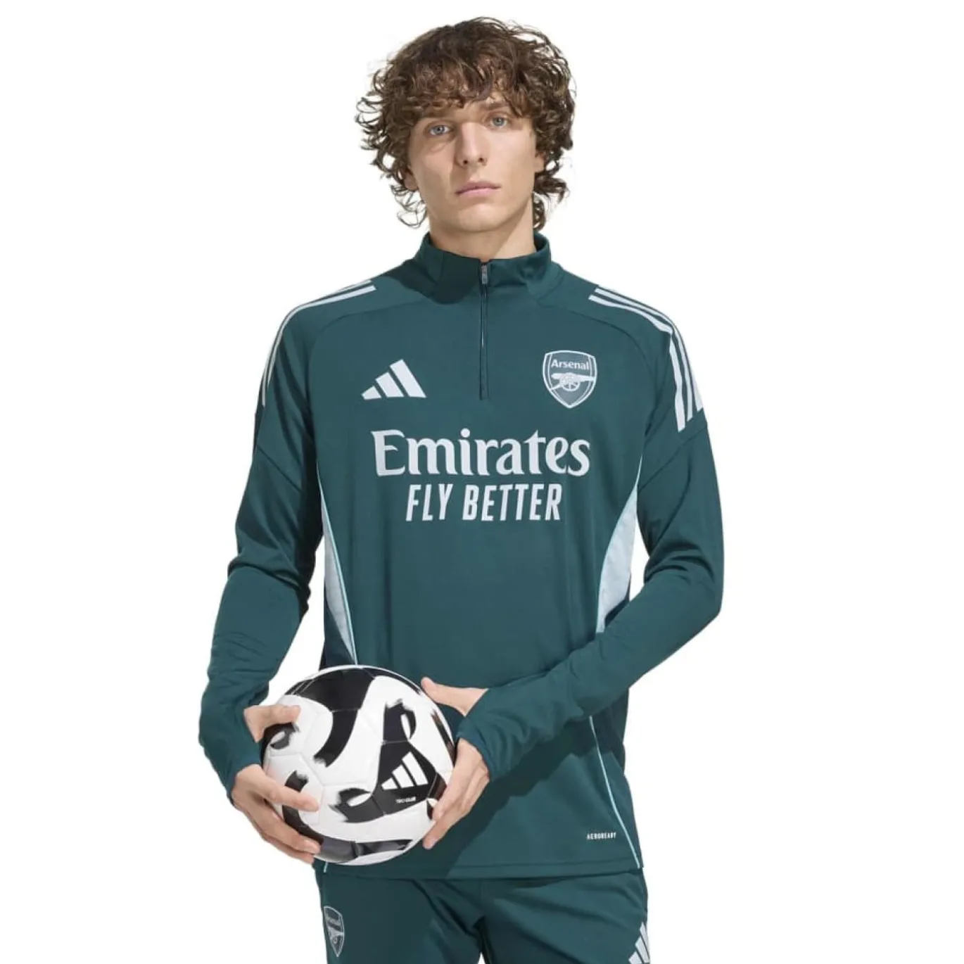 adidas Arsenal Trainingstrui 1/4-Zip 2025-2026 Donkergroen Grijs