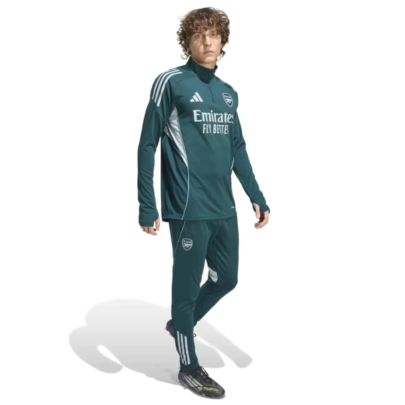 adidas Arsenal Trainingstrui 1/4-Zip 2025-2026 Donkergroen Grijs