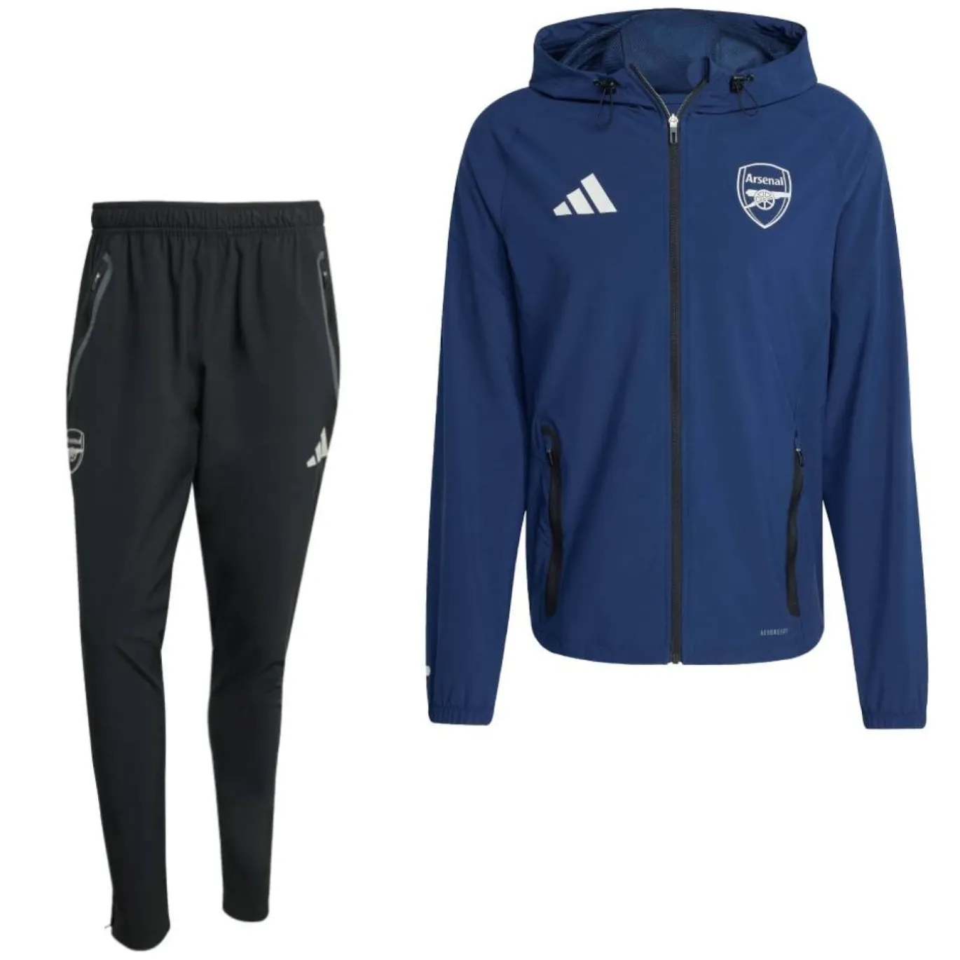 adidas Arsenal Vis Tech Trainingspak Full-Zip 2025-2026 Donkerblauw Zwart Wit