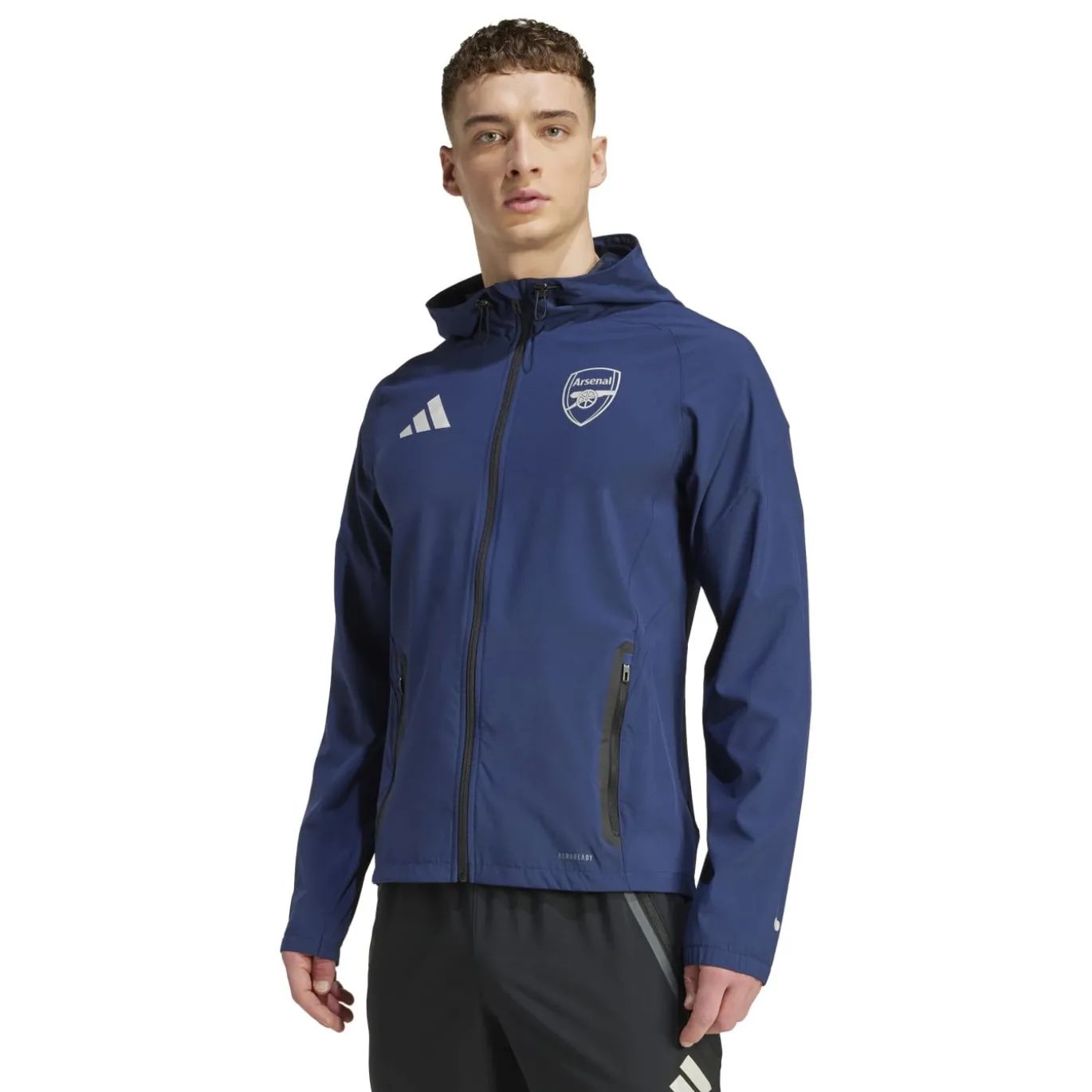 adidas Arsenal Vis Tech Trainingspak Full-Zip 2025-2026 Donkerblauw Zwart Wit