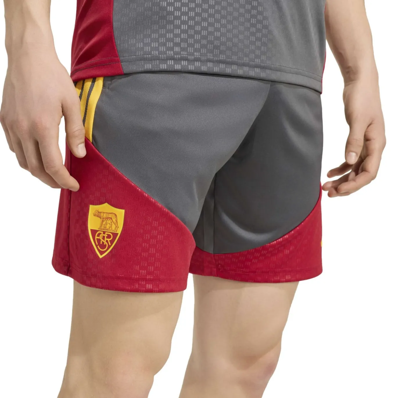 adidas AS Roma Trainingsset 2026-2027 Donkergrijs Rood Oranje