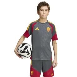 adidas AS Roma Trainingsshirt 2026-2027 Kids Donkergrijs Rood Oranje
