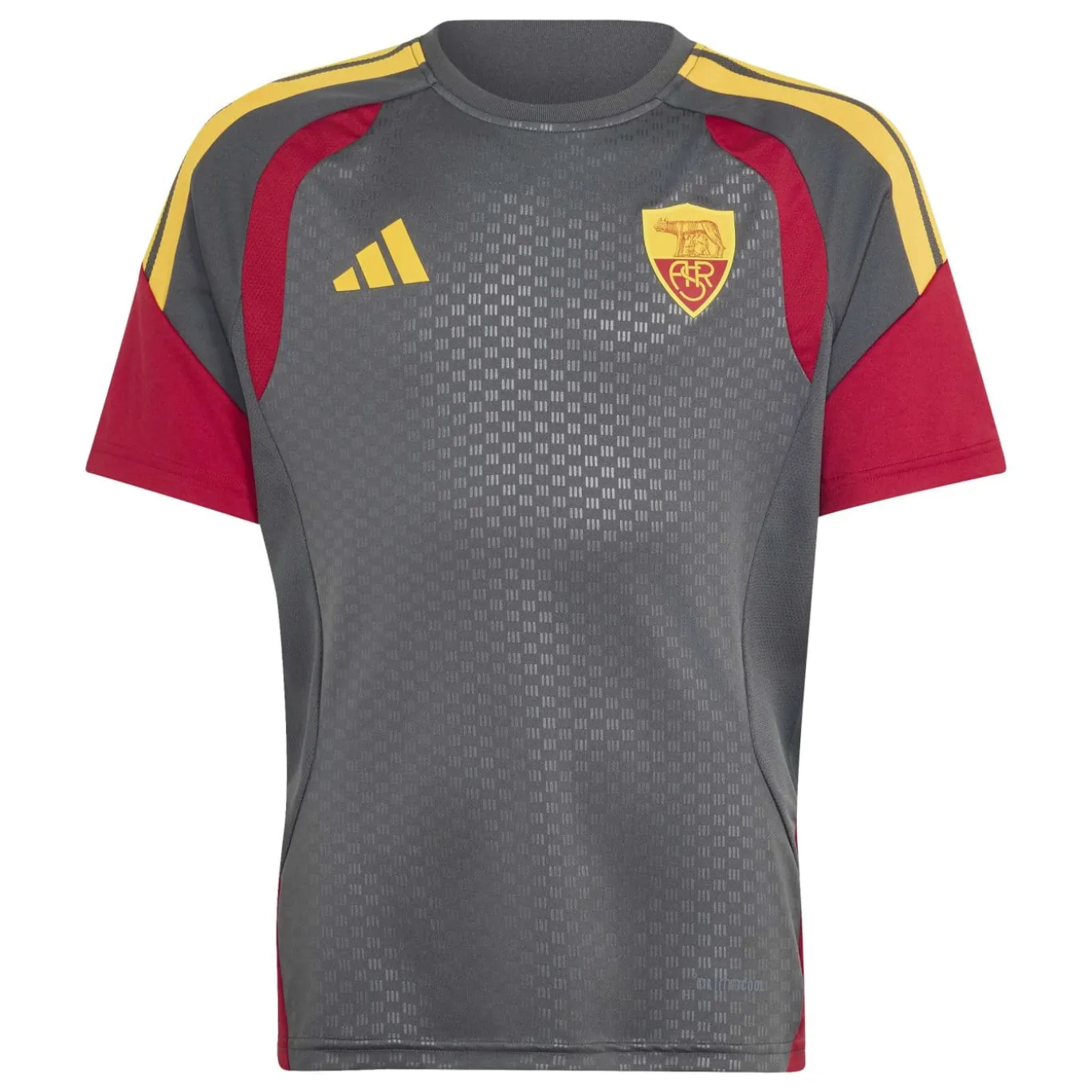 adidas AS Roma Trainingsshirt 2026-2027 Kids Donkergrijs Rood Oranje
