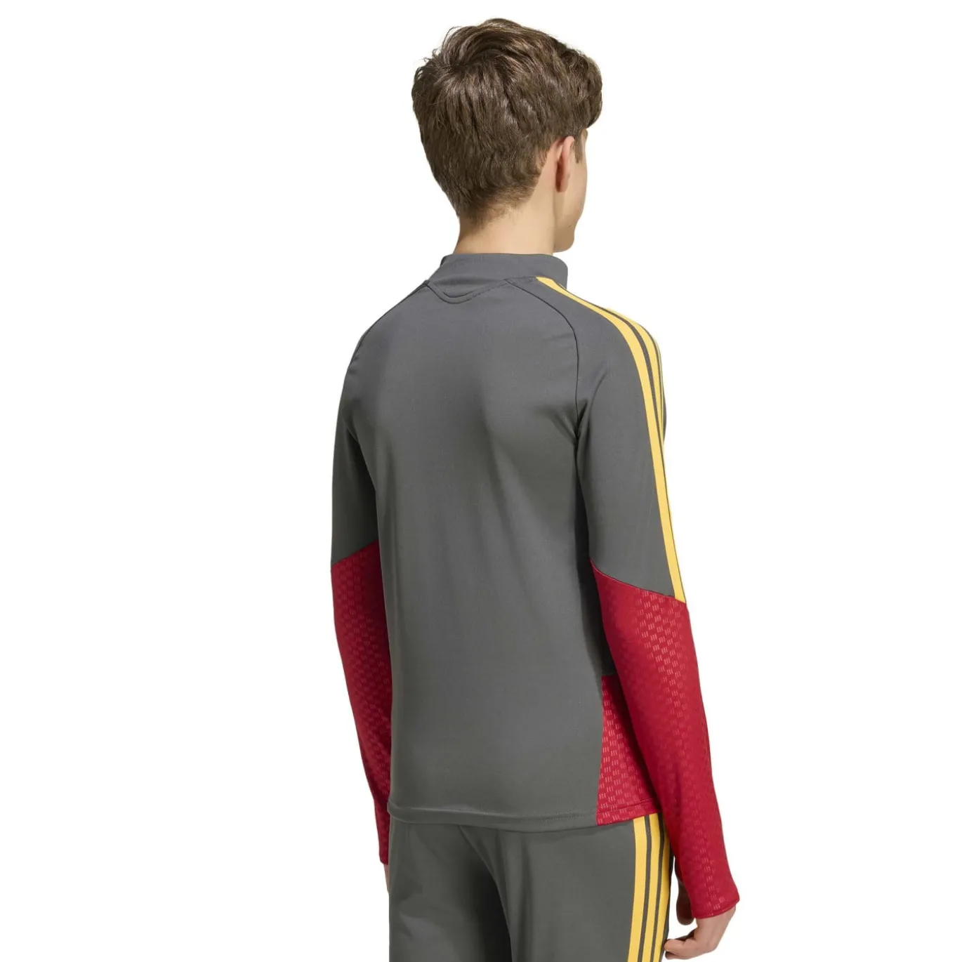 adidas AS Roma Trainingstrui 1/4-Zip 2026-2027 Kids Donkergrijs Rood Oranje