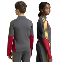 adidas AS Roma Trainingstrui 1/4-Zip 2026-2027 Kids Donkergrijs Rood Oranje