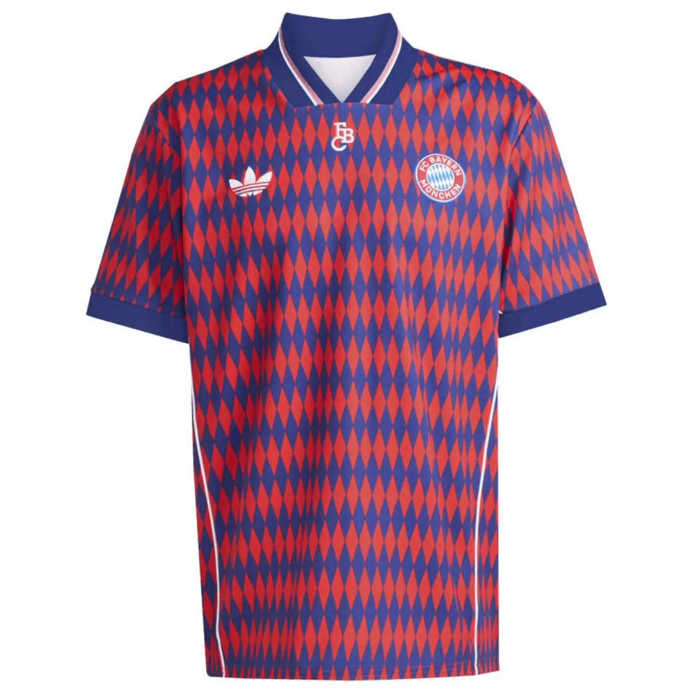 adidas Bayern München Lifestyler T-Shirt Rood Blauw Wit