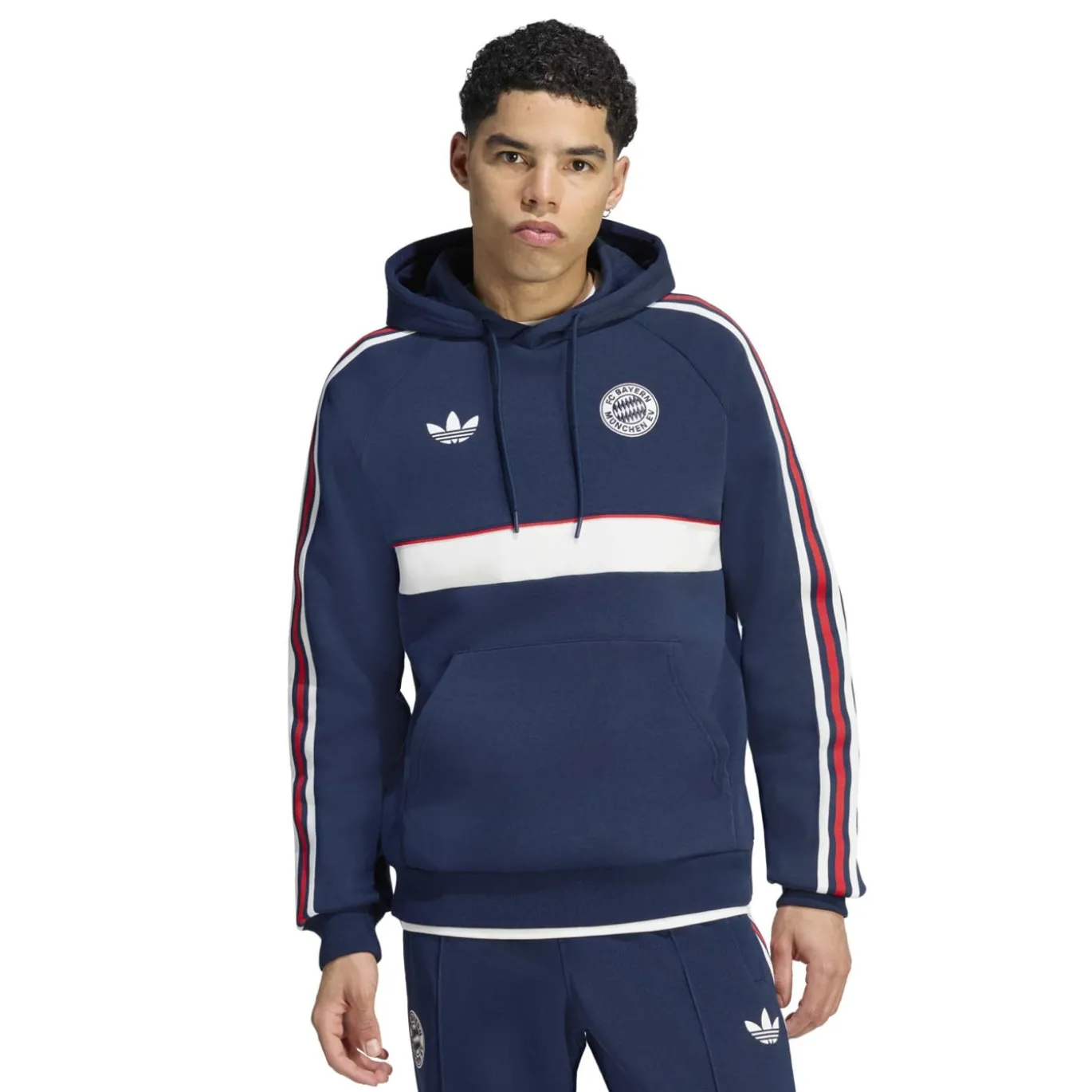 adidas Bayern München Originals Hoodie Donkerblauw Wit Rood