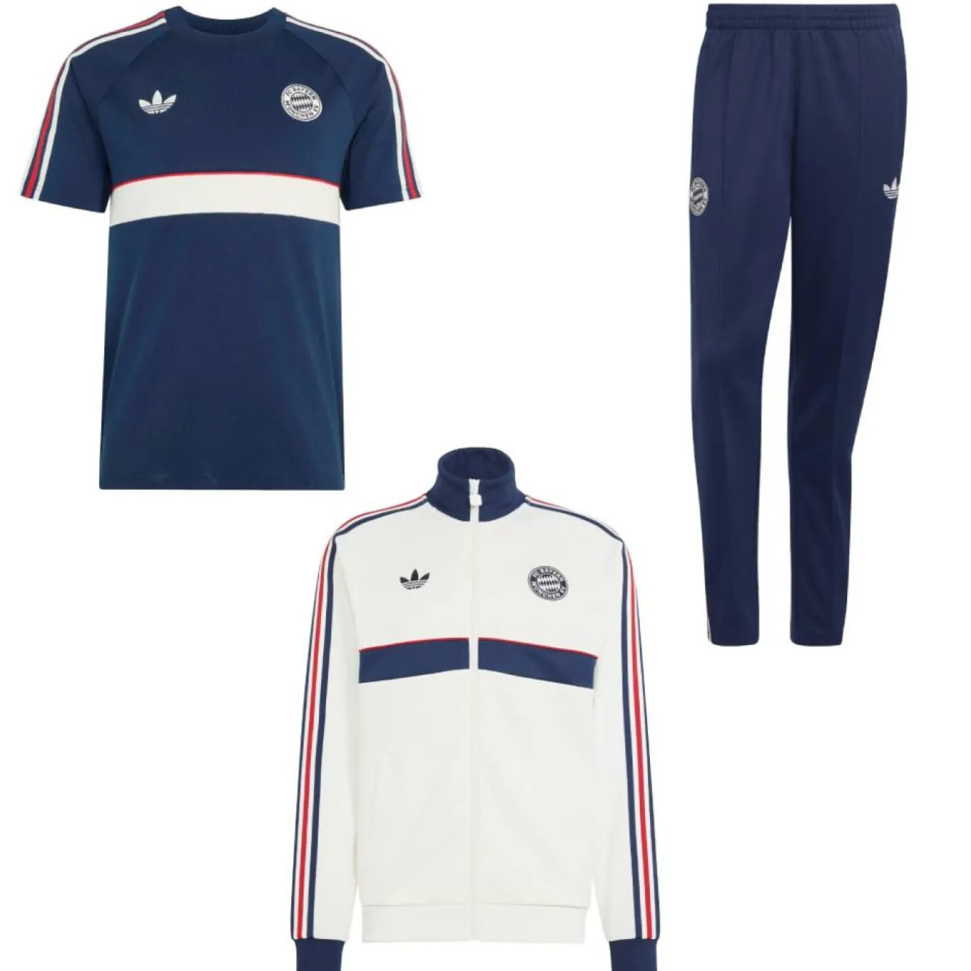 adidas Bayern München Originals Full Set Wit Donkerblauw Rood