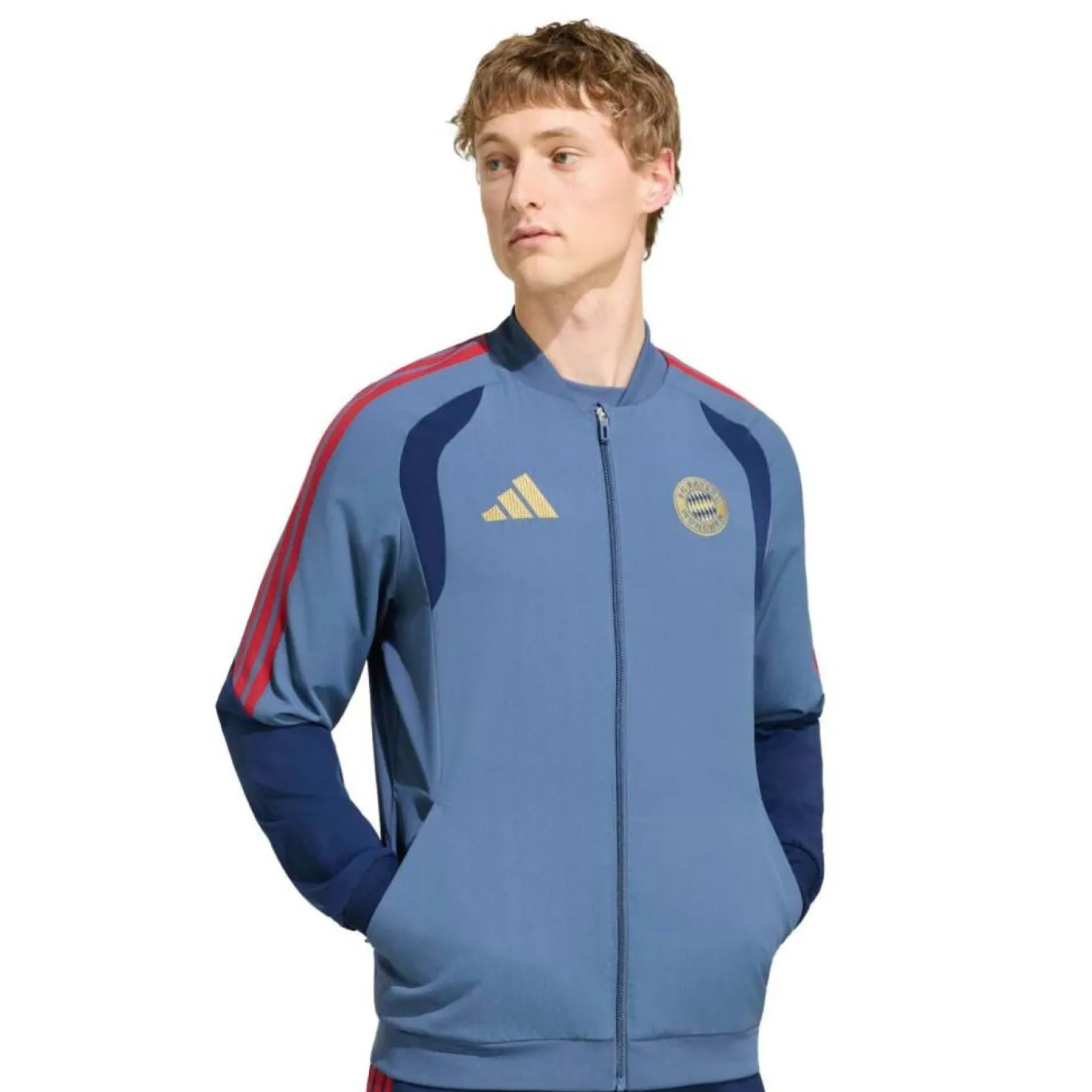 adidas Bayern München Presentatie Trainingspak 2026-2027 Donkerblauw Rood Goud