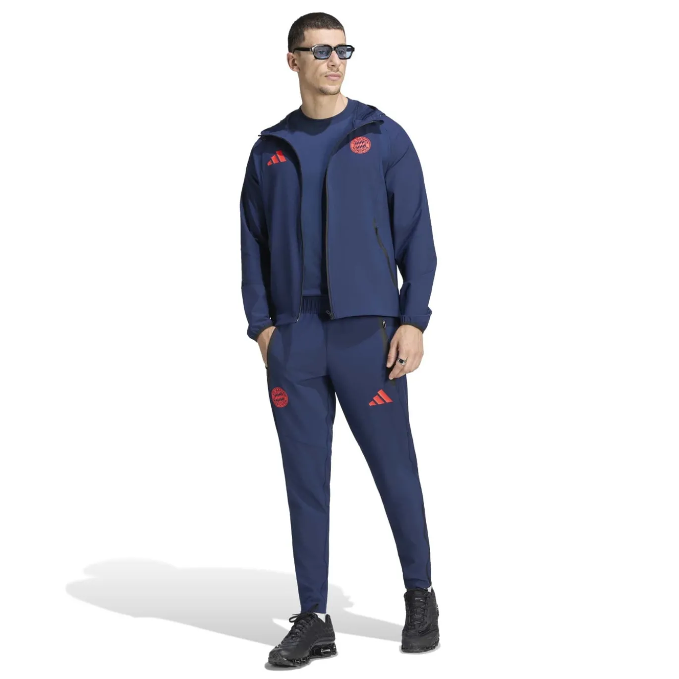 adidas Bayern München Tiro Travel Trainingsjack 2026-2027 Donkerblauw Rood