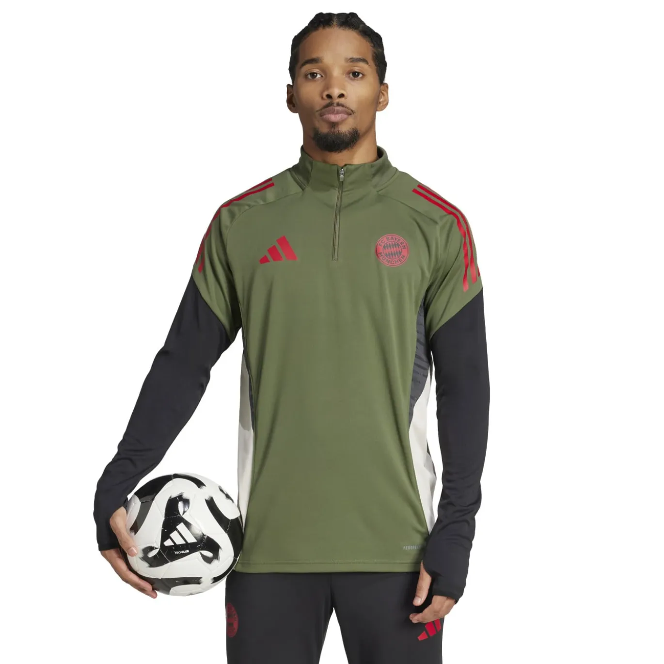 adidas Bayern München Trainingspak 1/4-Zip Europees 2025-2026 Groen Zwart Rood