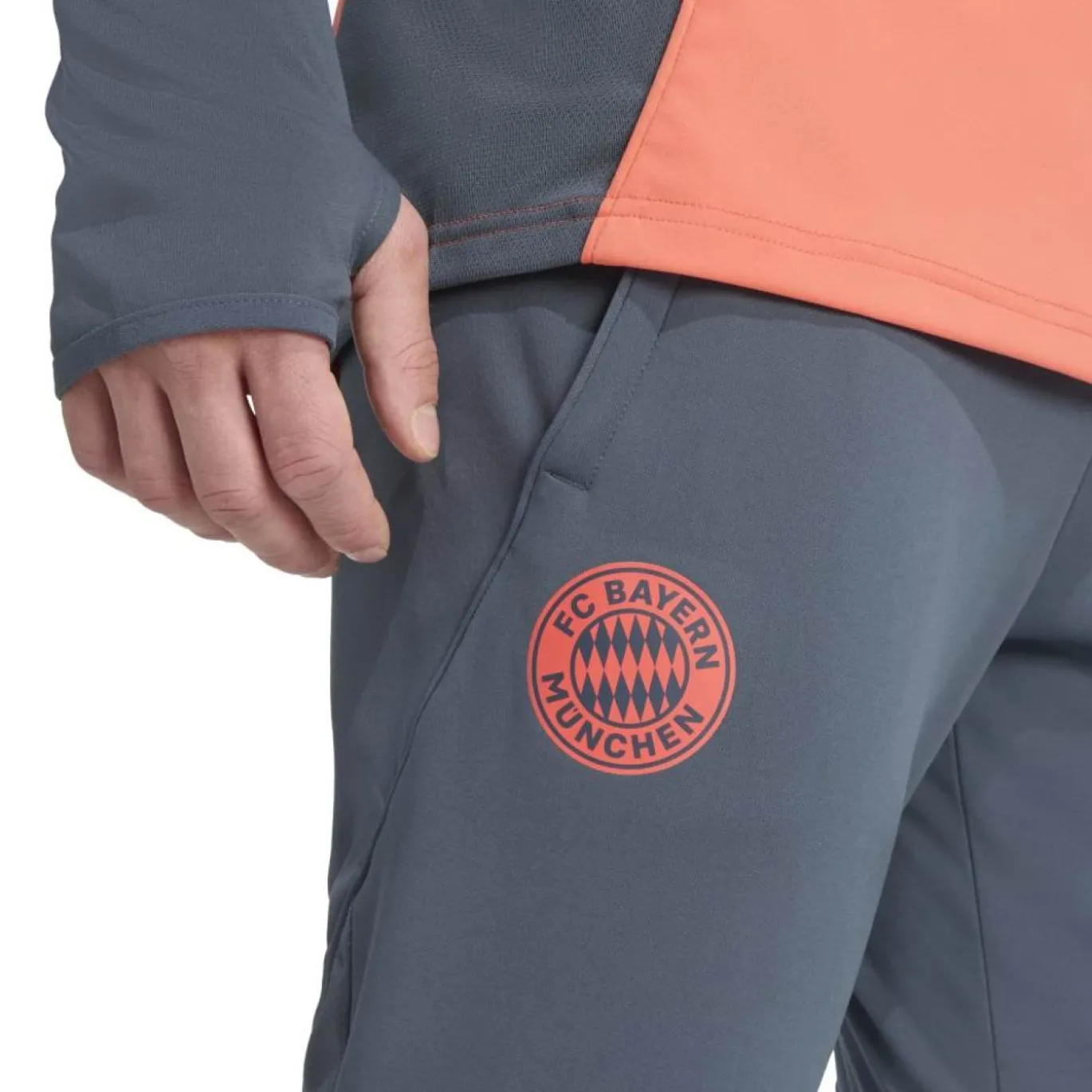adidas Bayern München Trainingsbroek 2025-2026 Donkergrijs Oranje