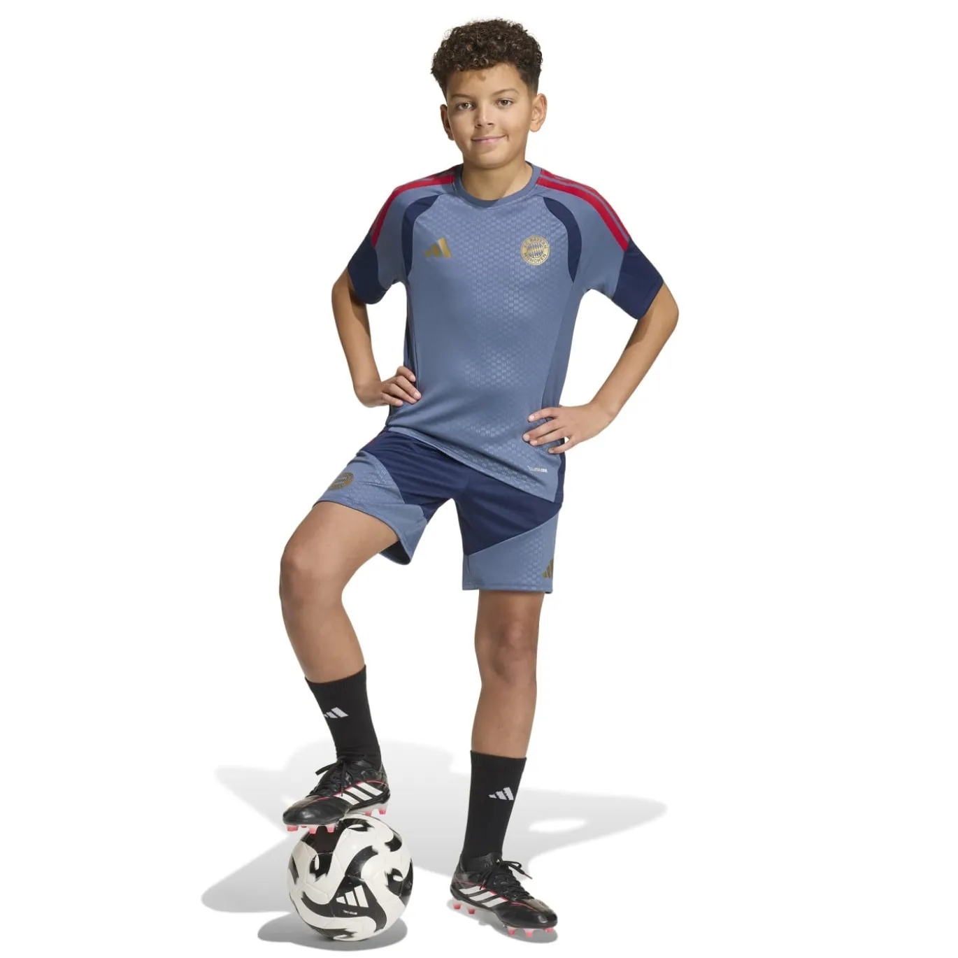 adidas Bayern München Trainingsbroekje 2026-2027 Kids Donkerblauw Rood Goud
